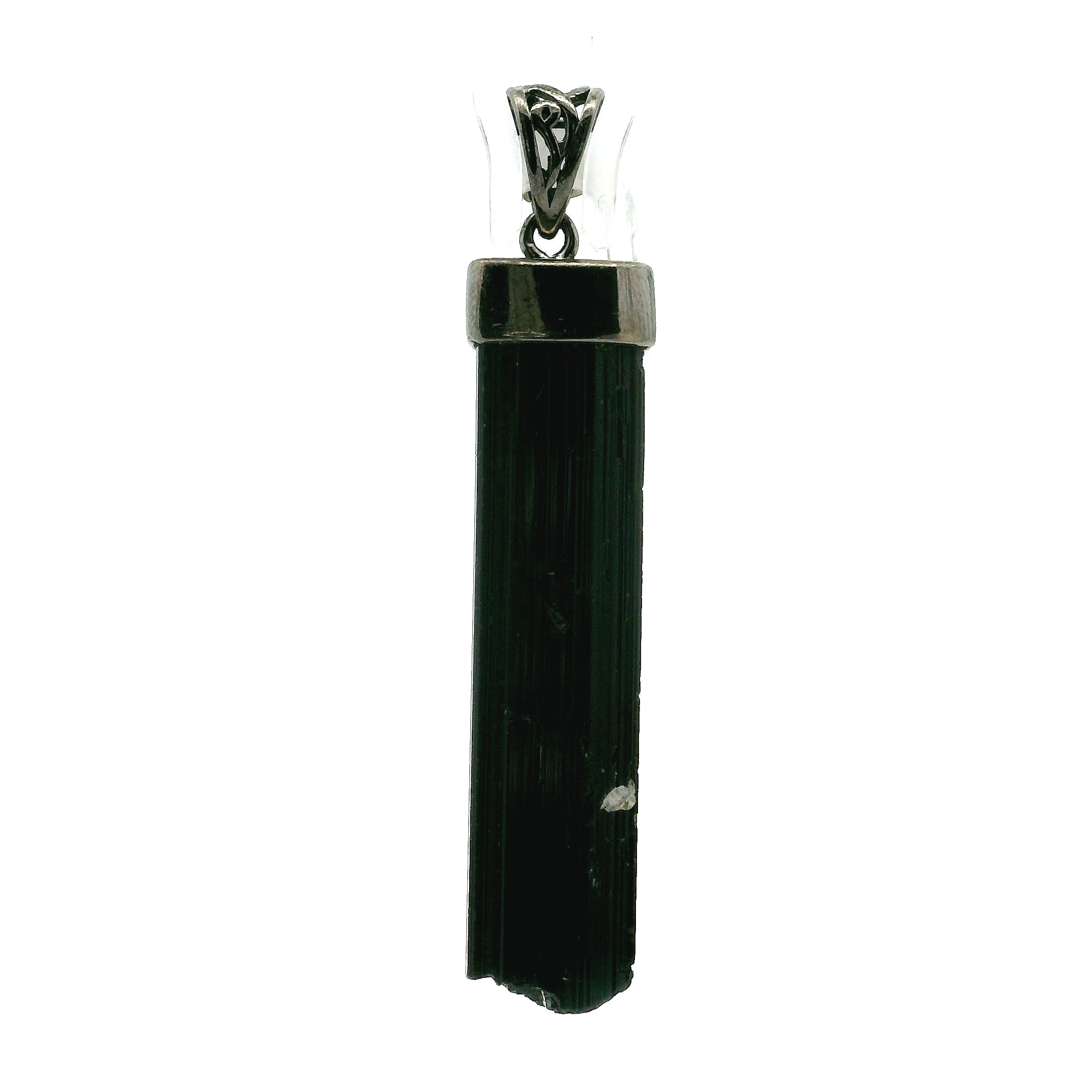 Black Tourmaline Pendant 925 Silver for Protection and Energetic Purification