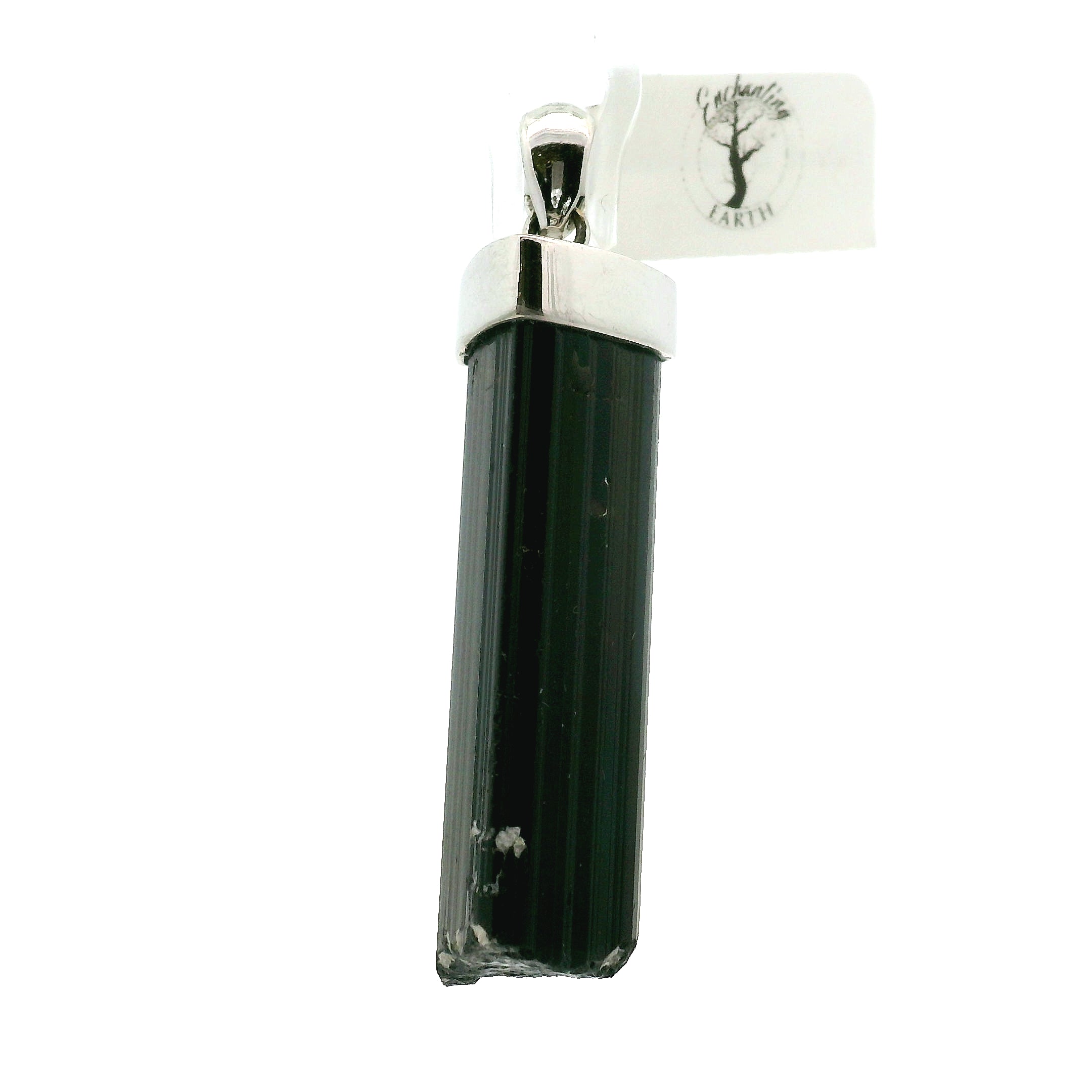 Black Tourmaline Pendant 925 Silver for Protection and Energetic Purification