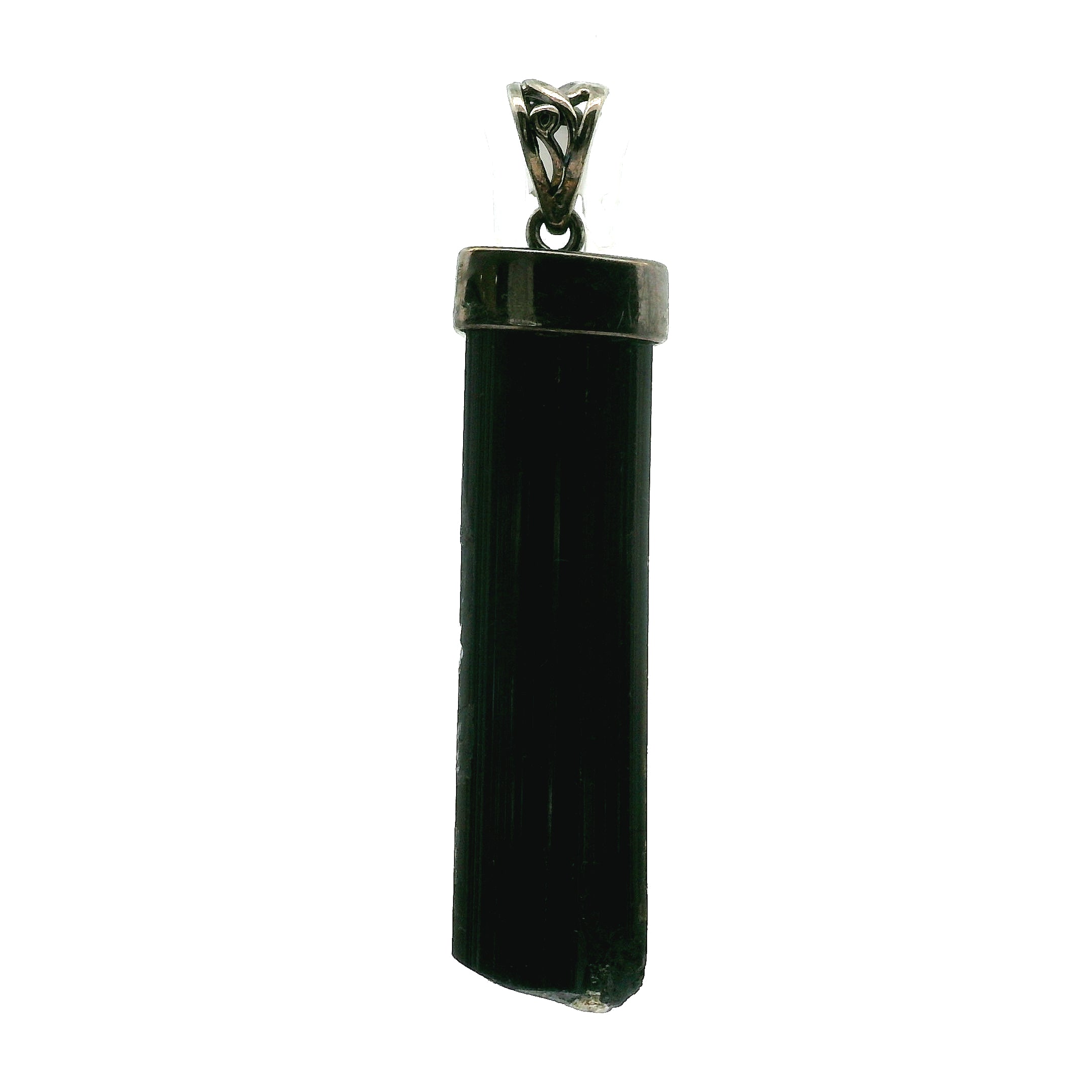 Black Tourmaline Pendant 925 Silver for Protection and Energetic Purification