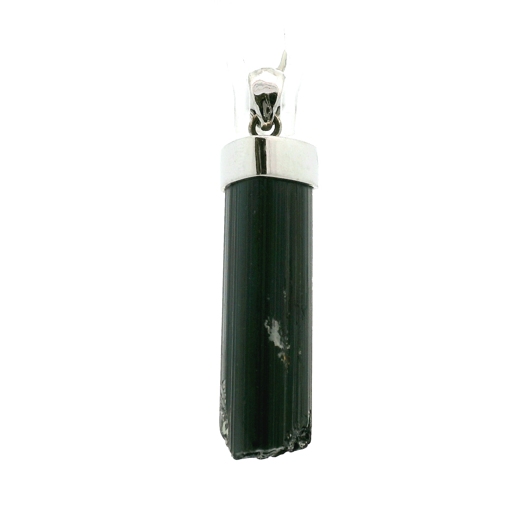 Black Tourmaline Pendant 925 Silver for Protection and Energetic Purification