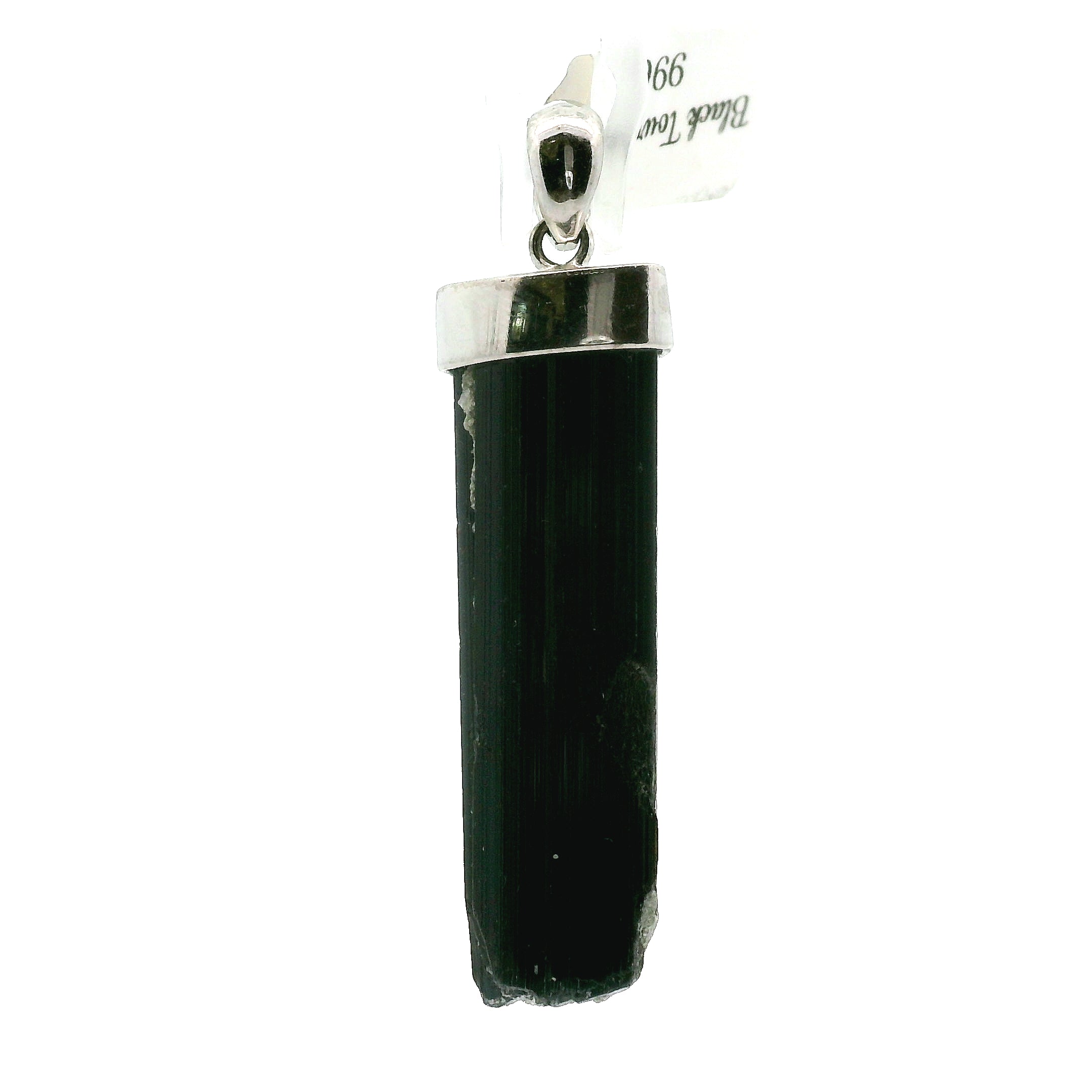 Black Tourmaline Pendant 925 Silver for Protection and Energetic Purification
