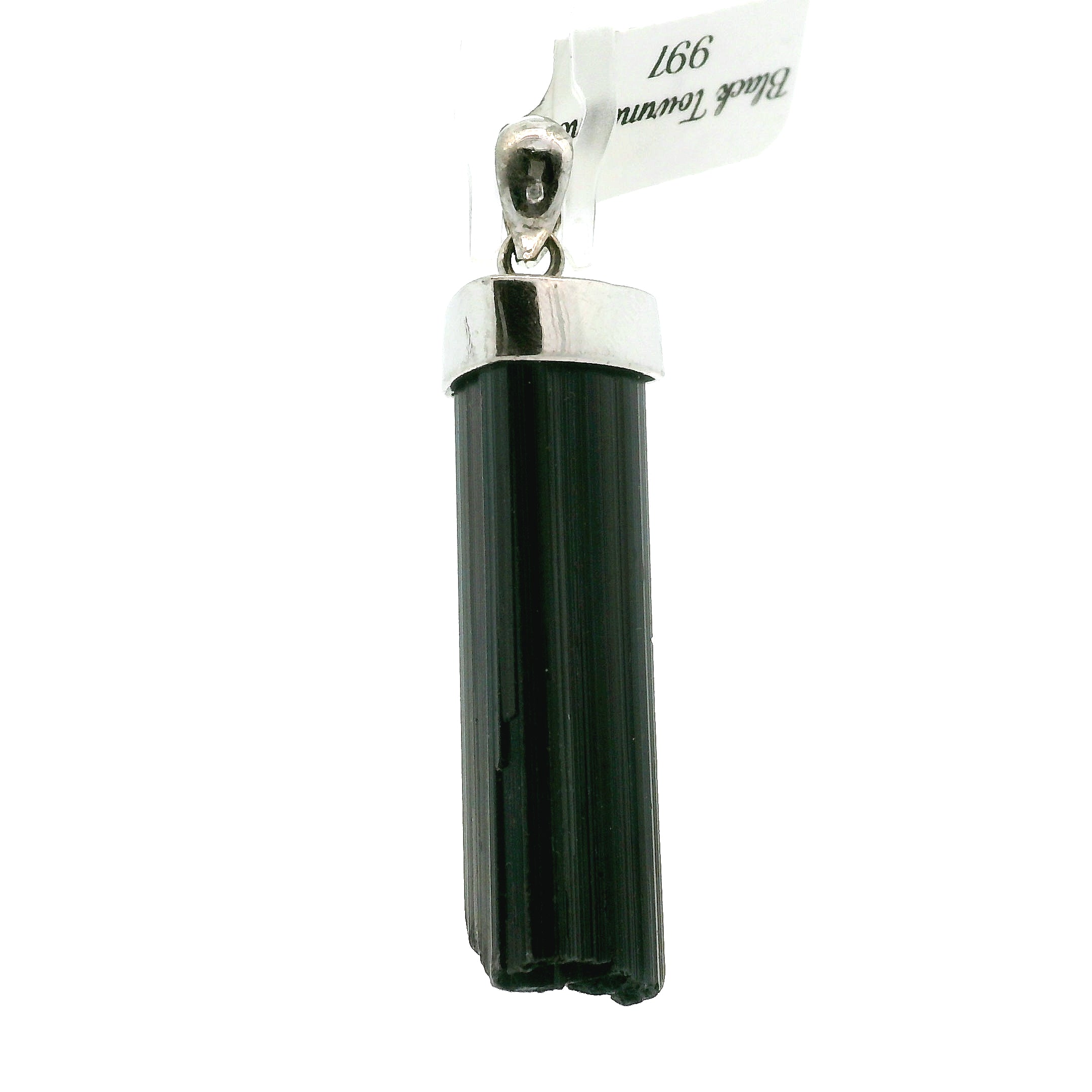 Black Tourmaline Pendant 925 Silver for Protection and Energetic Purification
