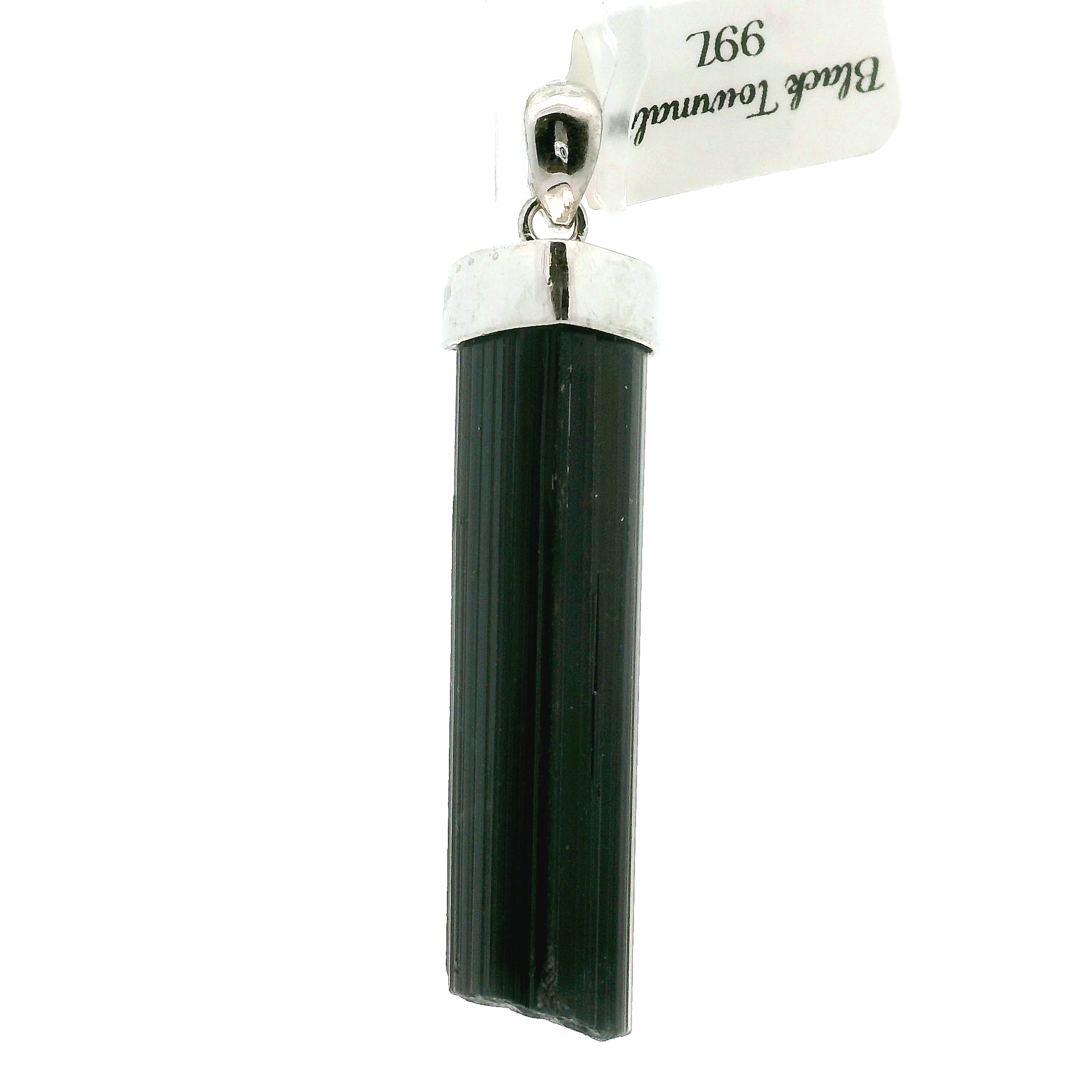 Black Tourmaline Pendant 925 Silver for Protection and Energetic Purification