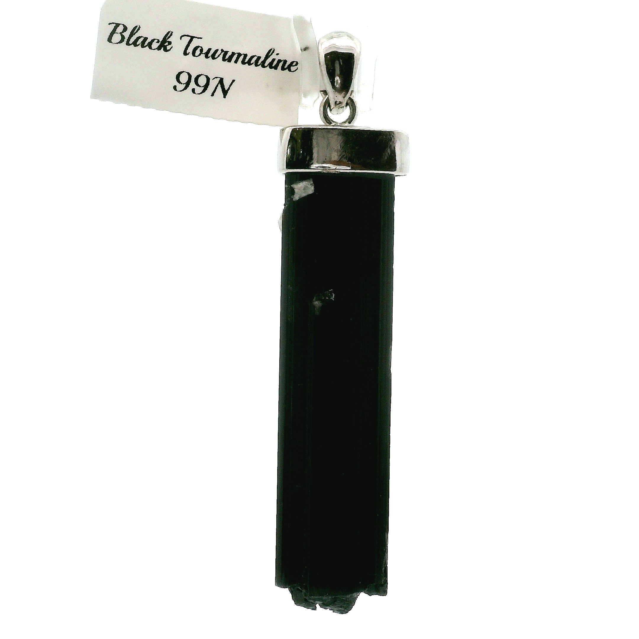 Black Tourmaline Pendant 925 Silver for Protection and Energetic Purification