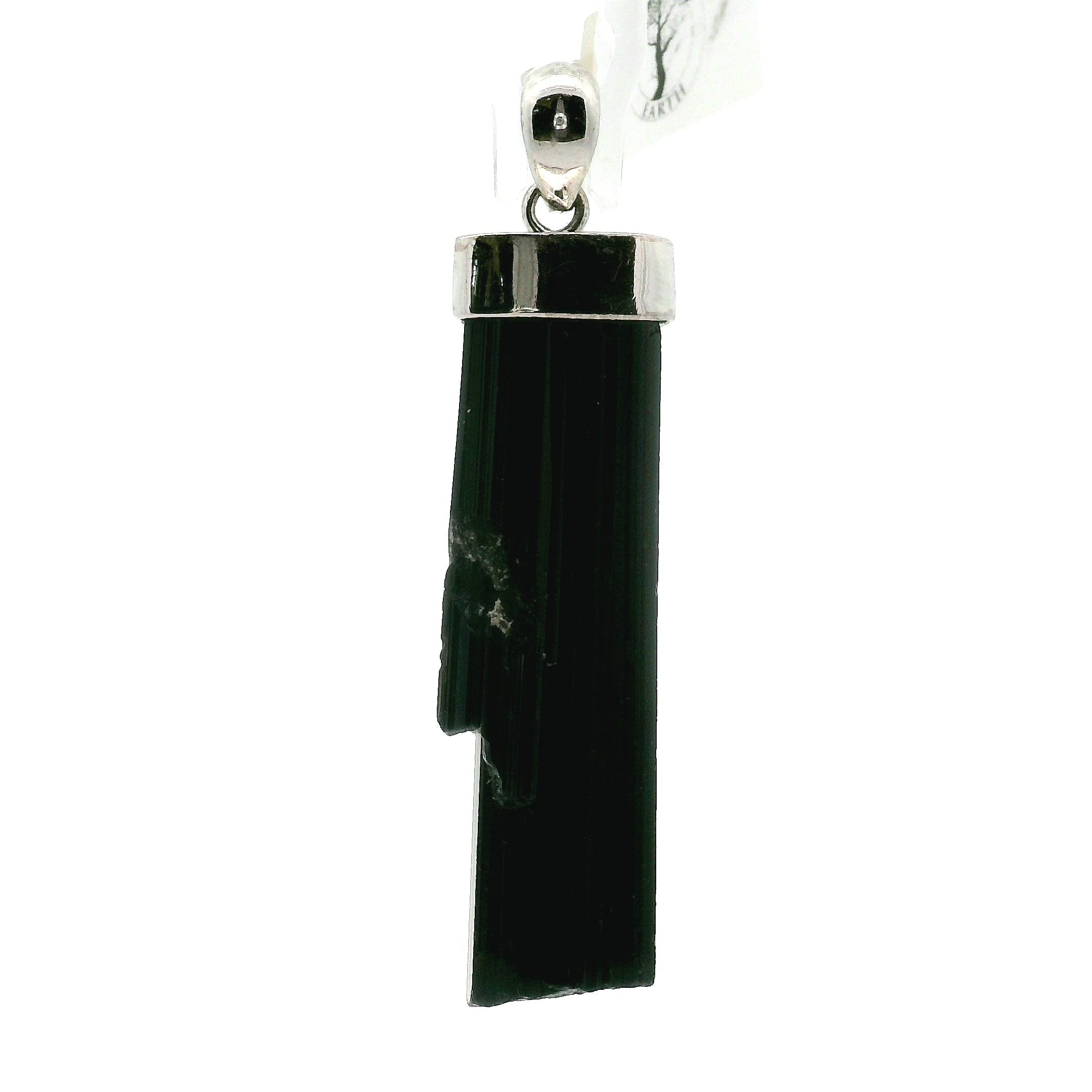 Black Tourmaline Pendant 925 Silver for Protection and Energetic Purification