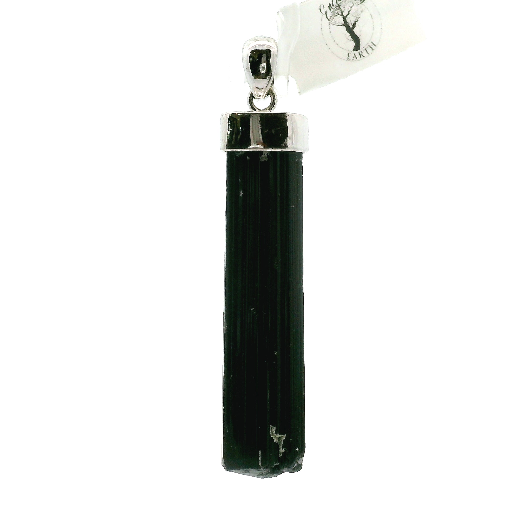 Black Tourmaline Pendant 925 Silver for Protection and Energetic Purification