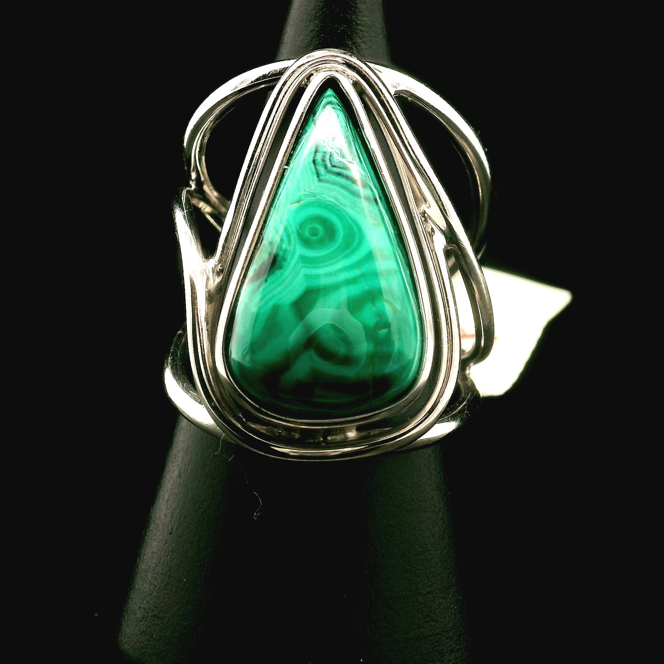 Malachola Cuff Ring .925 Silver for Abundance, Protection and Transformation