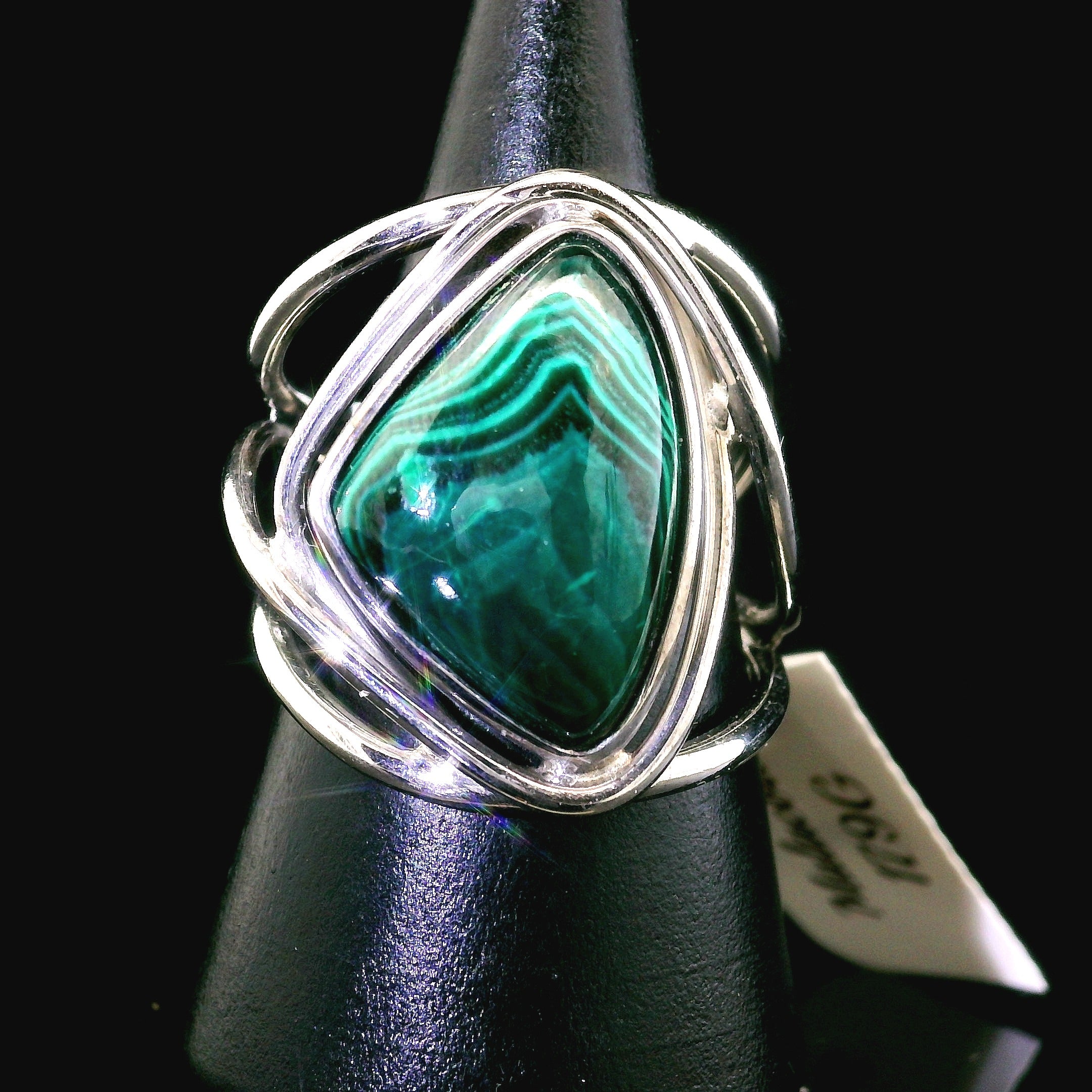 Malachola Cuff Ring .925 Silver for Abundance, Protection and Transformation