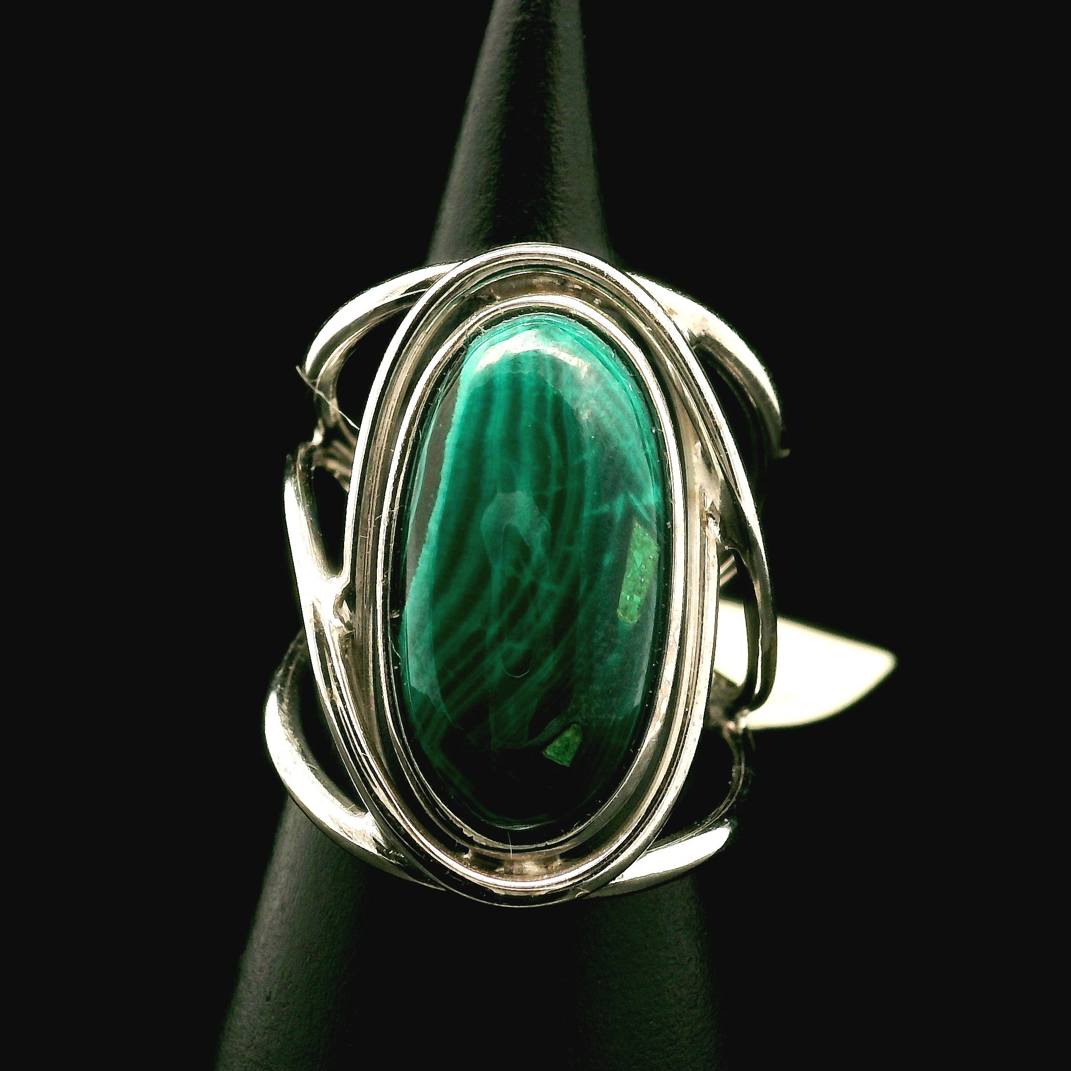Malachola Cuff Ring .925 Silver for Abundance, Protection and Transformation
