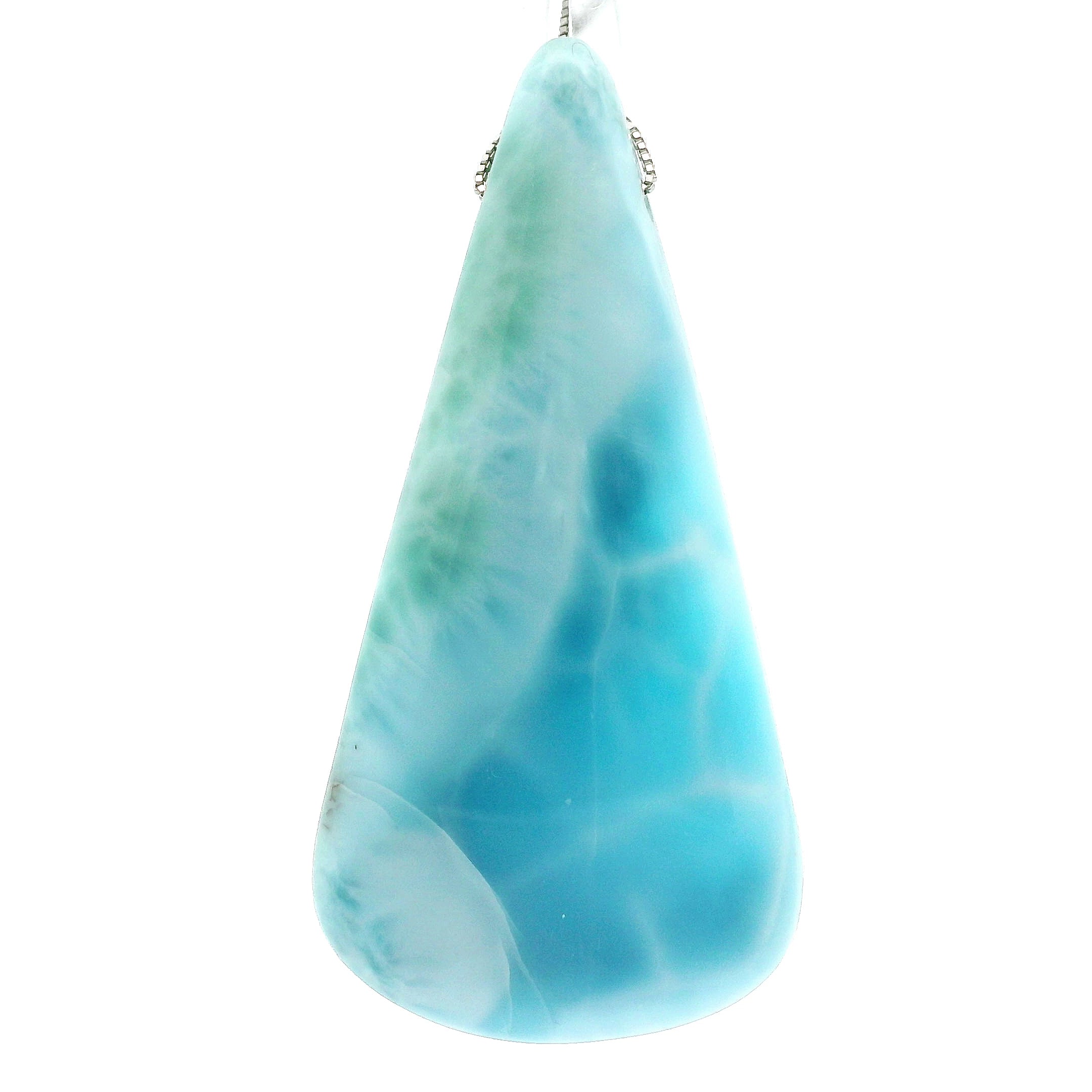 Larimar Drop Silver Necklace 925 Silver for Tranquility and Enhanced Communication