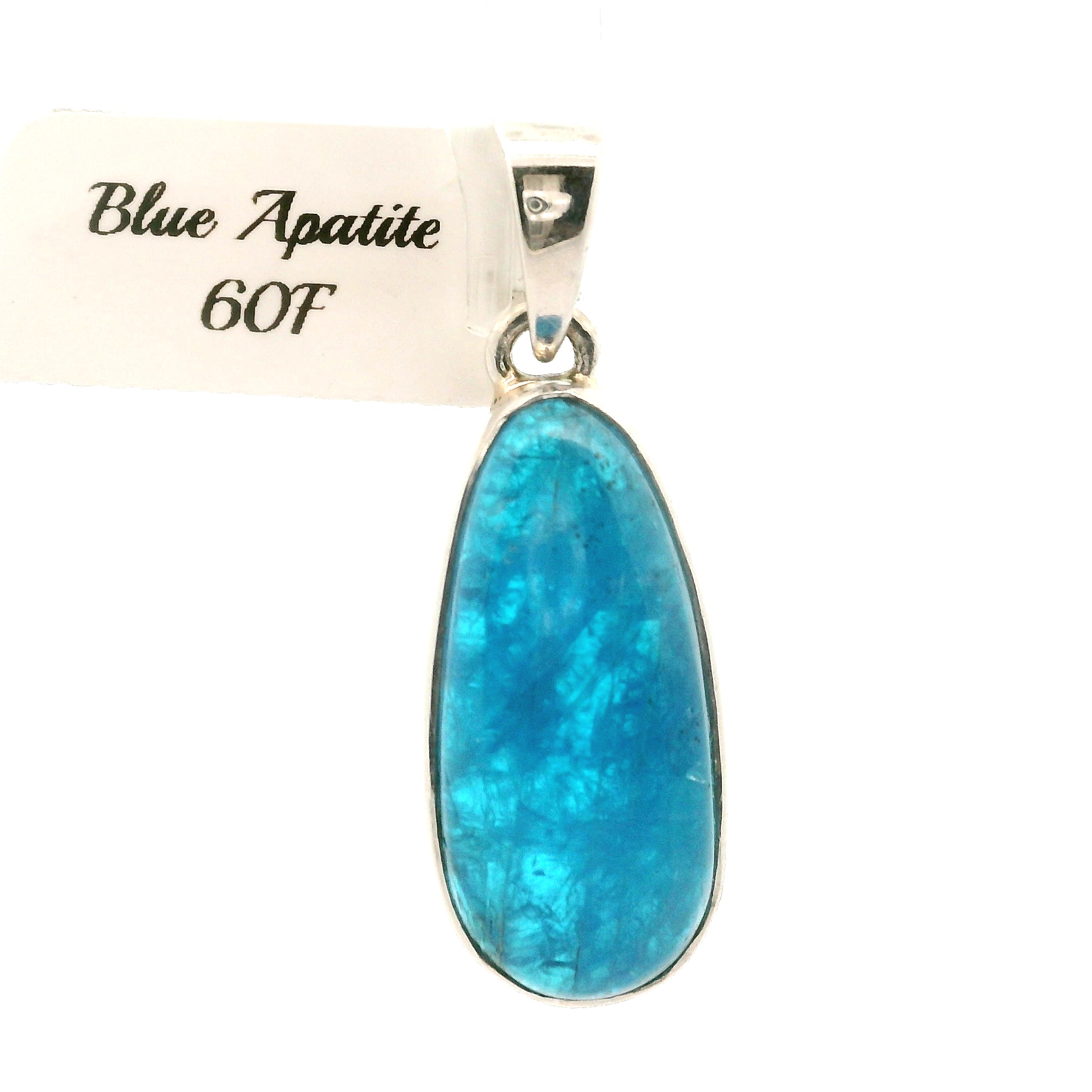 Neon Blue Apatite Pendants .925 Silver for Overall Health and Wellness