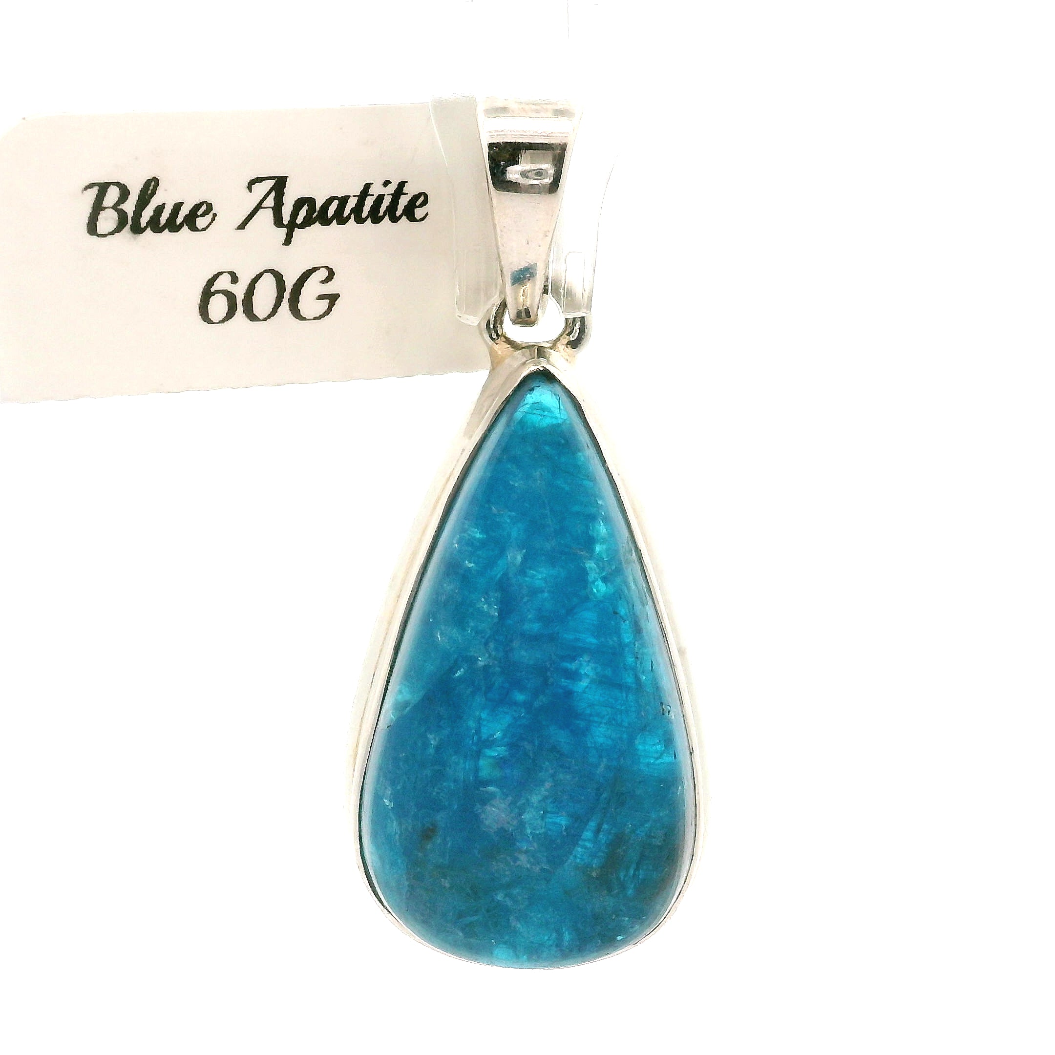 Neon Blue Apatite Pendants .925 Silver for Overall Health and Wellness