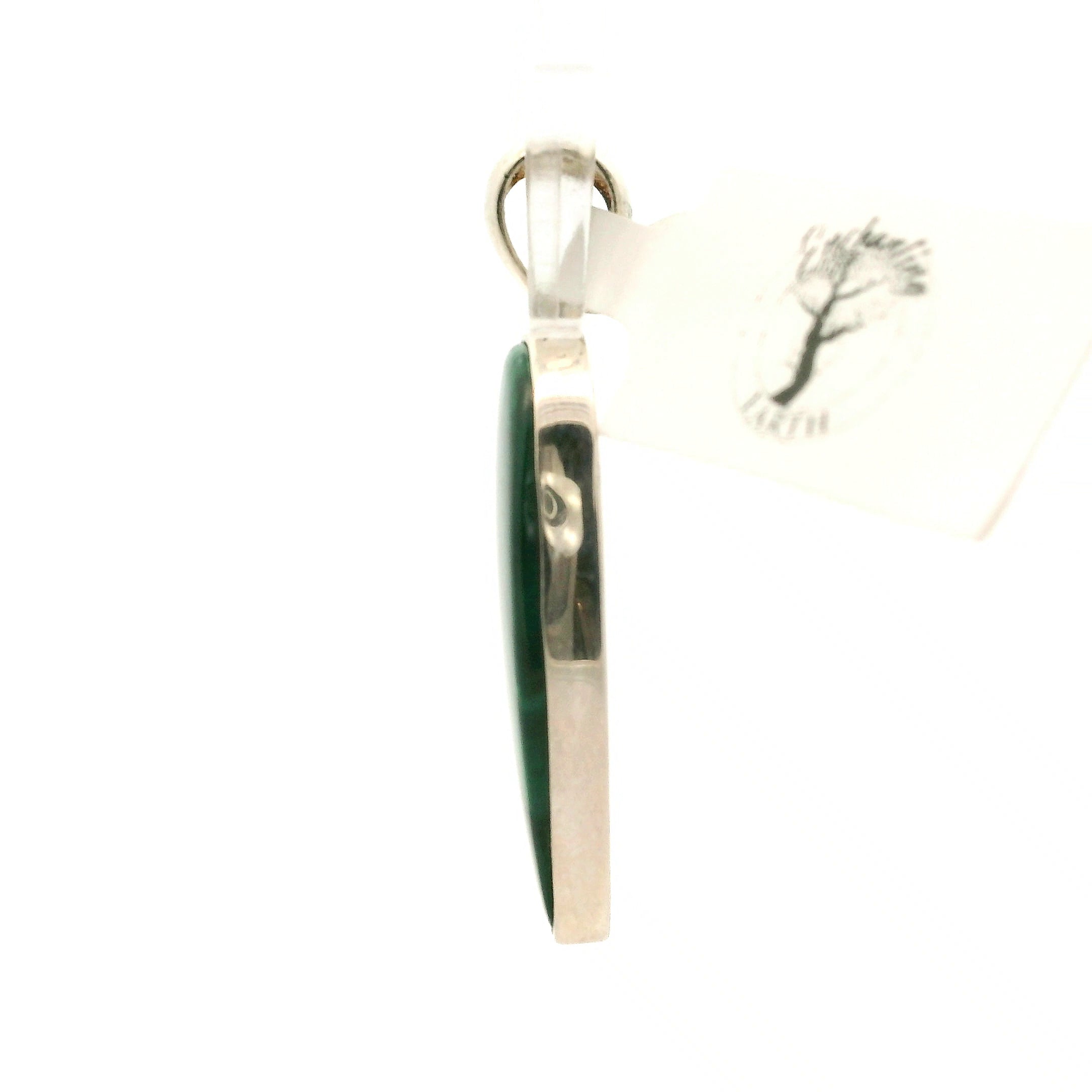 Malachite Pendant .925 Silver for Abundance, Luck and Transformation