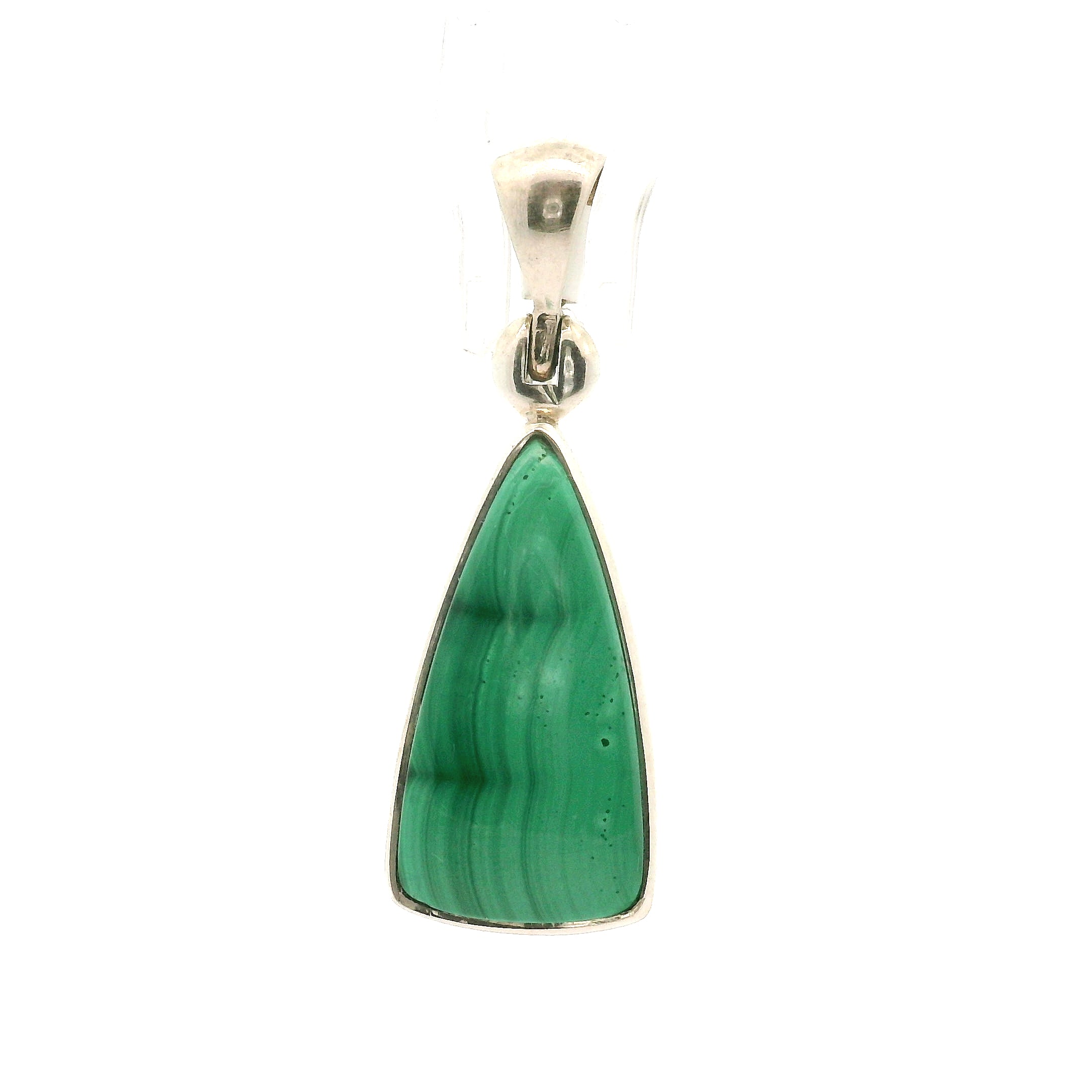 Malachite Pendant .925 Silver for Abundance, Luck and Transformation