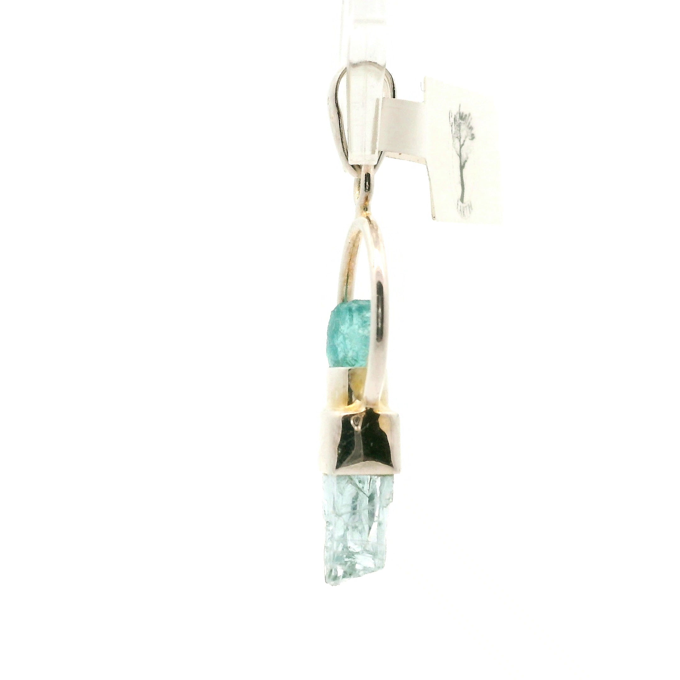 Blue Apatite and Aquamarine Pendants .925 Silver for Overall Health and Wellness