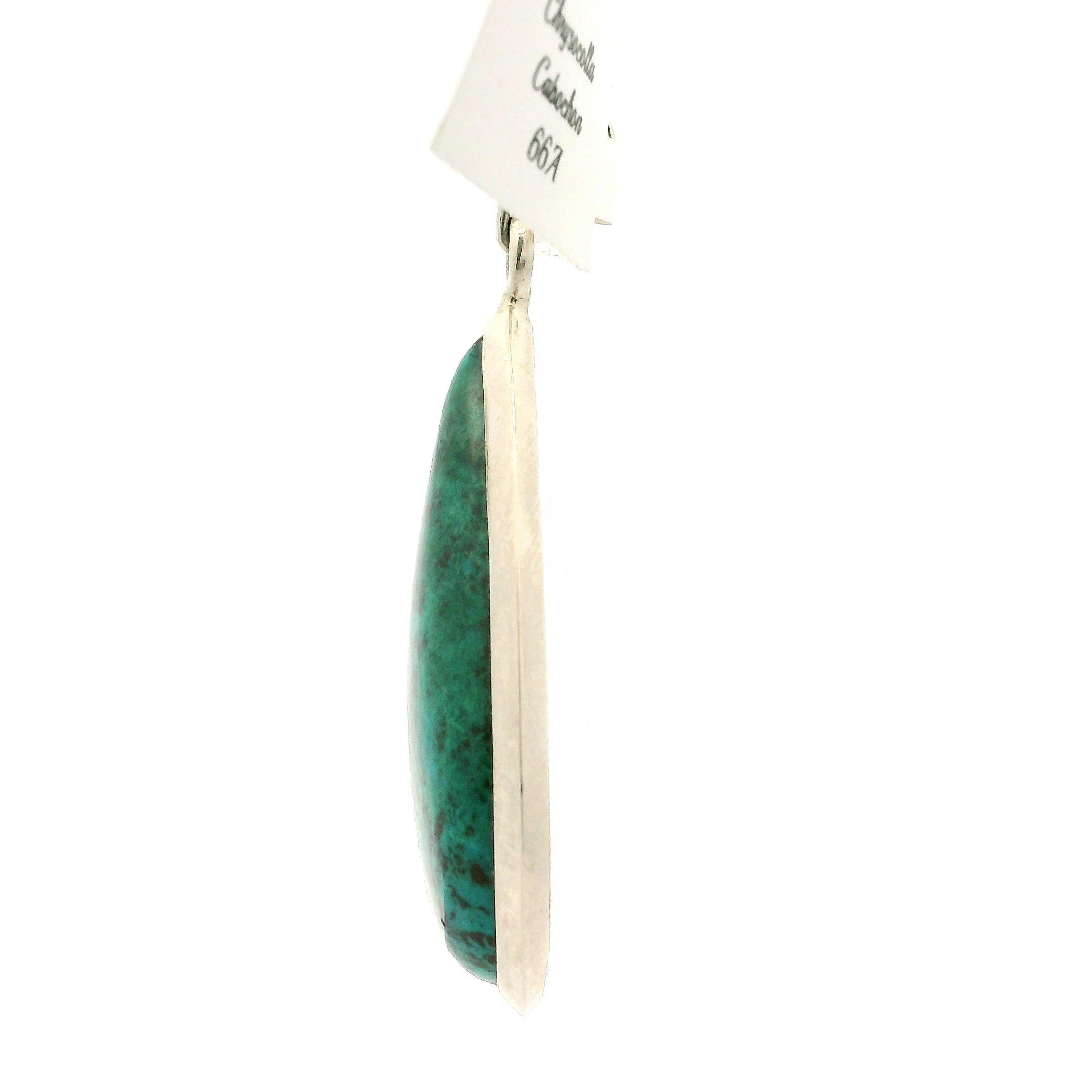 Chrysocolla Cabachon Pendant .925 Silver for Abundance, Protection and Transformation