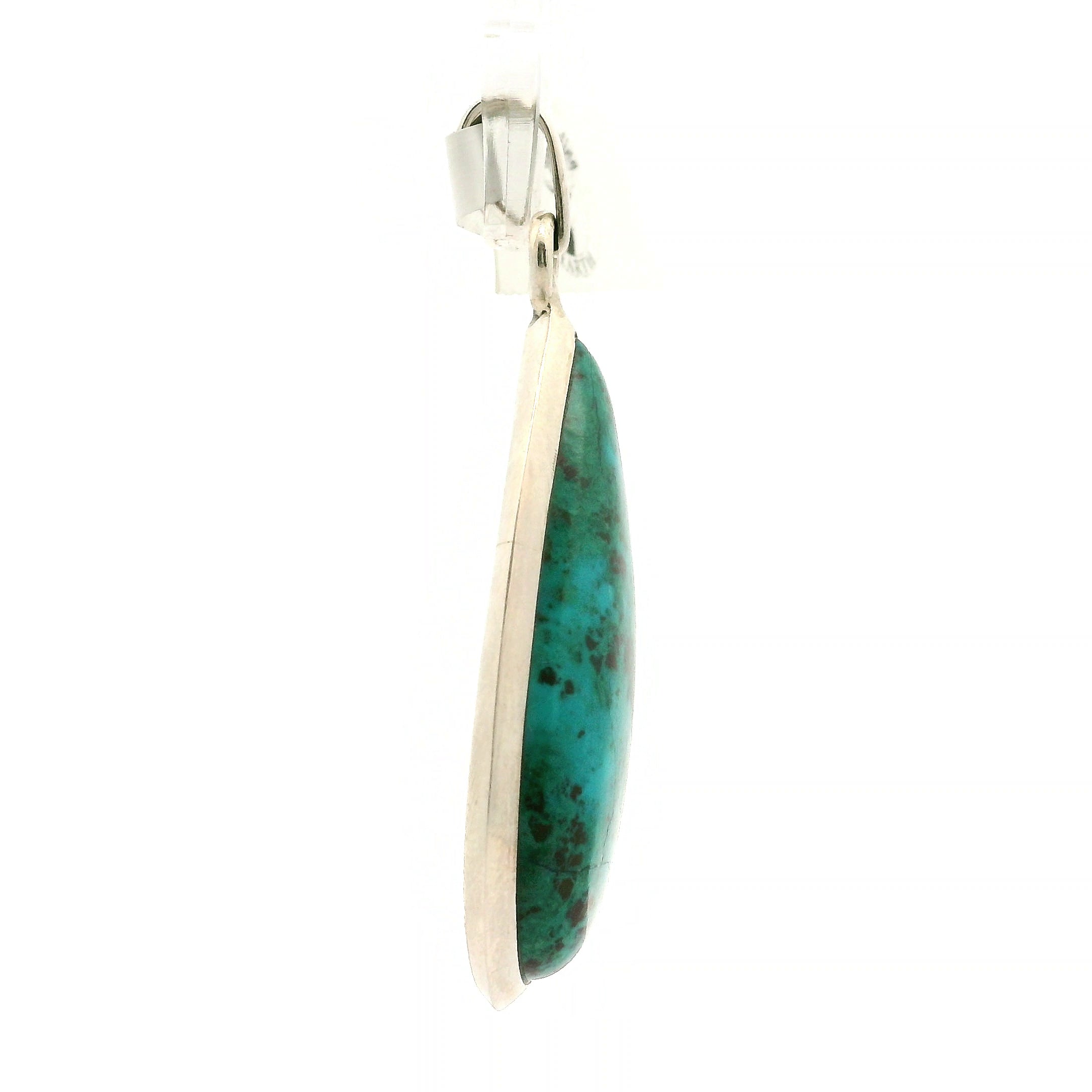 Chrysocolla Cabachon Pendant .925 Silver for Abundance, Protection and Transformation