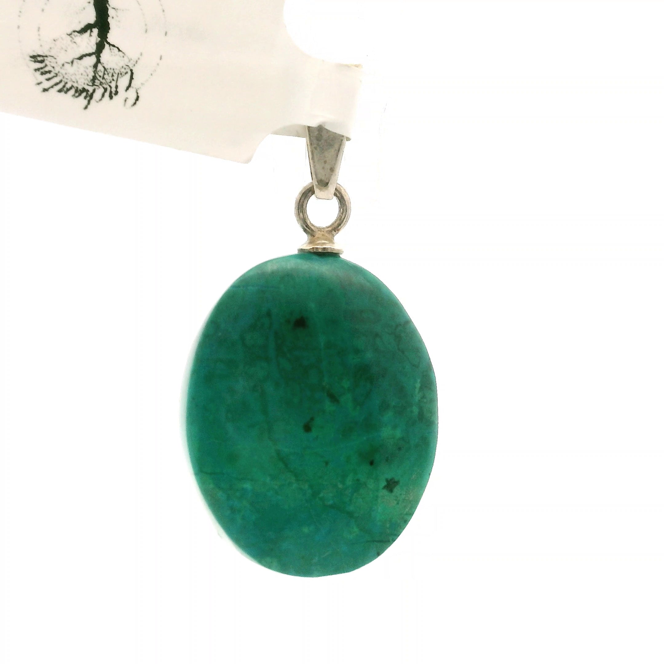 Chrysocolla Malachite Drilled Pendants .925 Silver for Abundance, Protection and Transformation