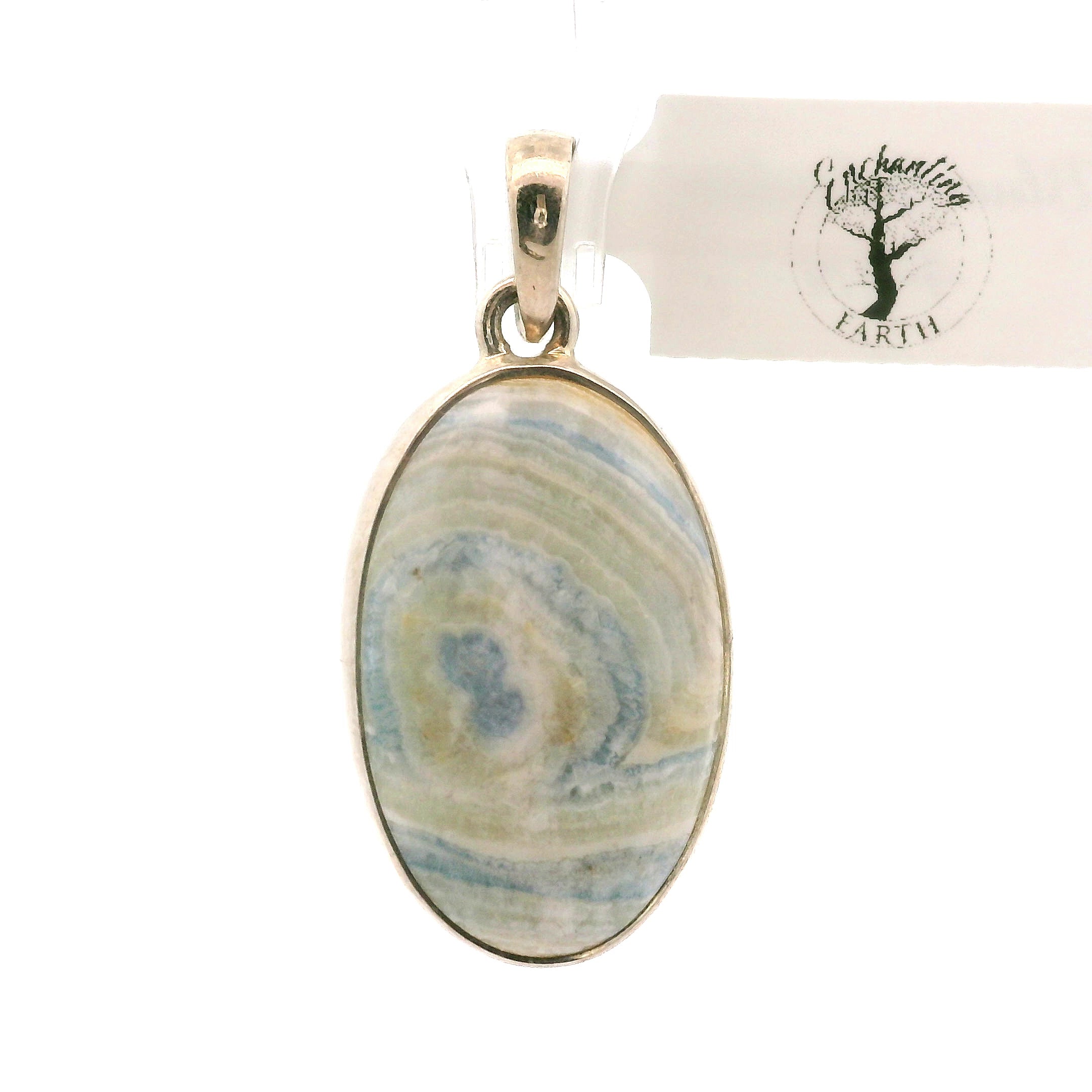 Blue Scheelite Pendant .925 Silver for Peace of Mind and Sleep
