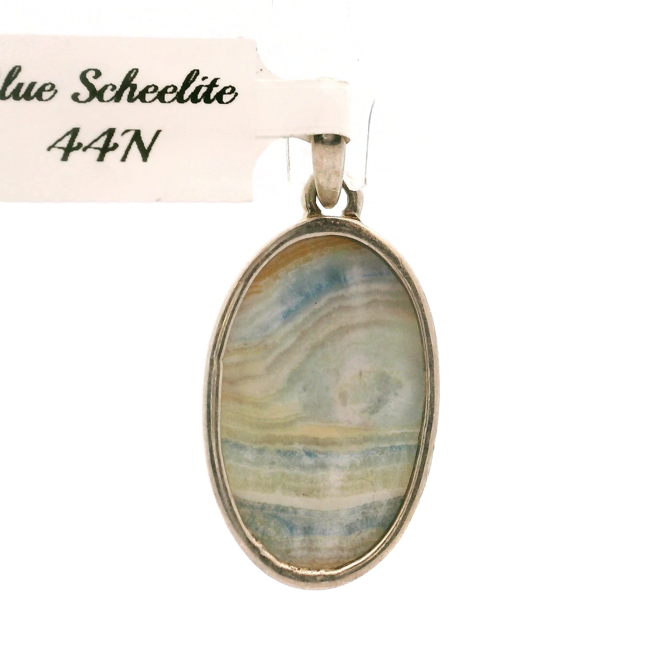 Blue Scheelite Pendant .925 Silver for Peace of Mind and Sleep