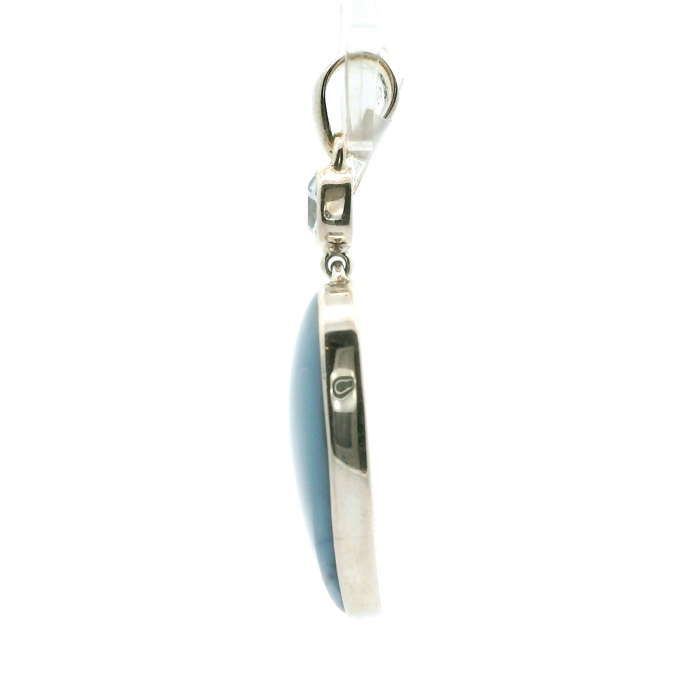 Owyhee Opal with Blue Topaz Pendant .925 Silver for Emotional Healing and Balance
