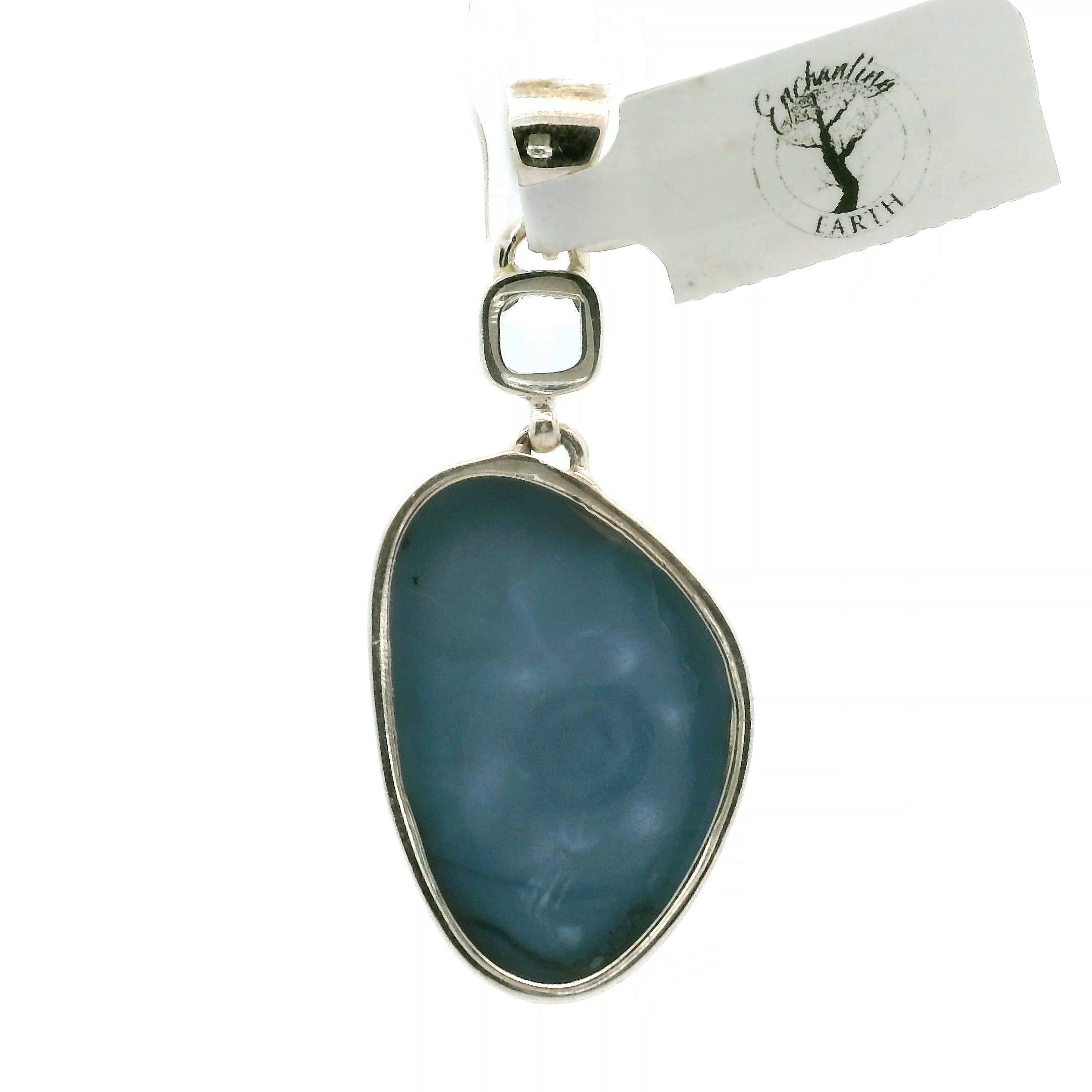 Owyhee Opal with Blue Topaz Pendant .925 Silver for Emotional Healing and Balance