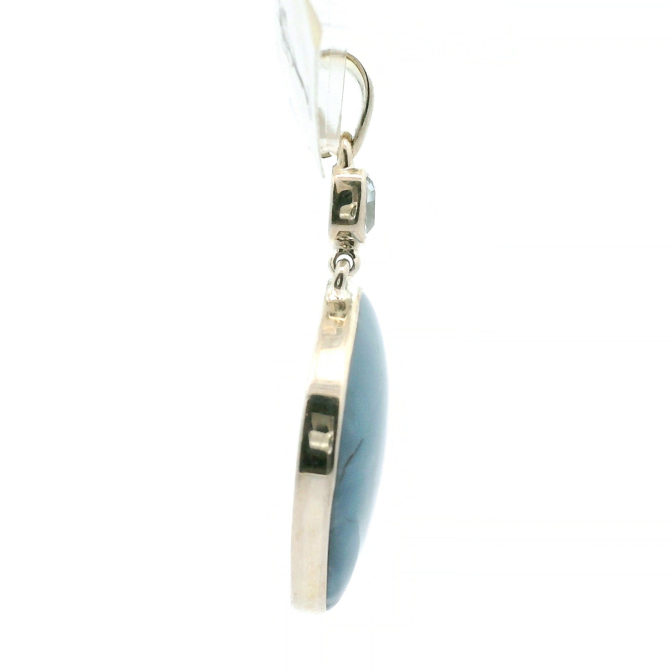 Owyhee Opal with Blue Topaz Pendant .925 Silver for Emotional Healing and Balance