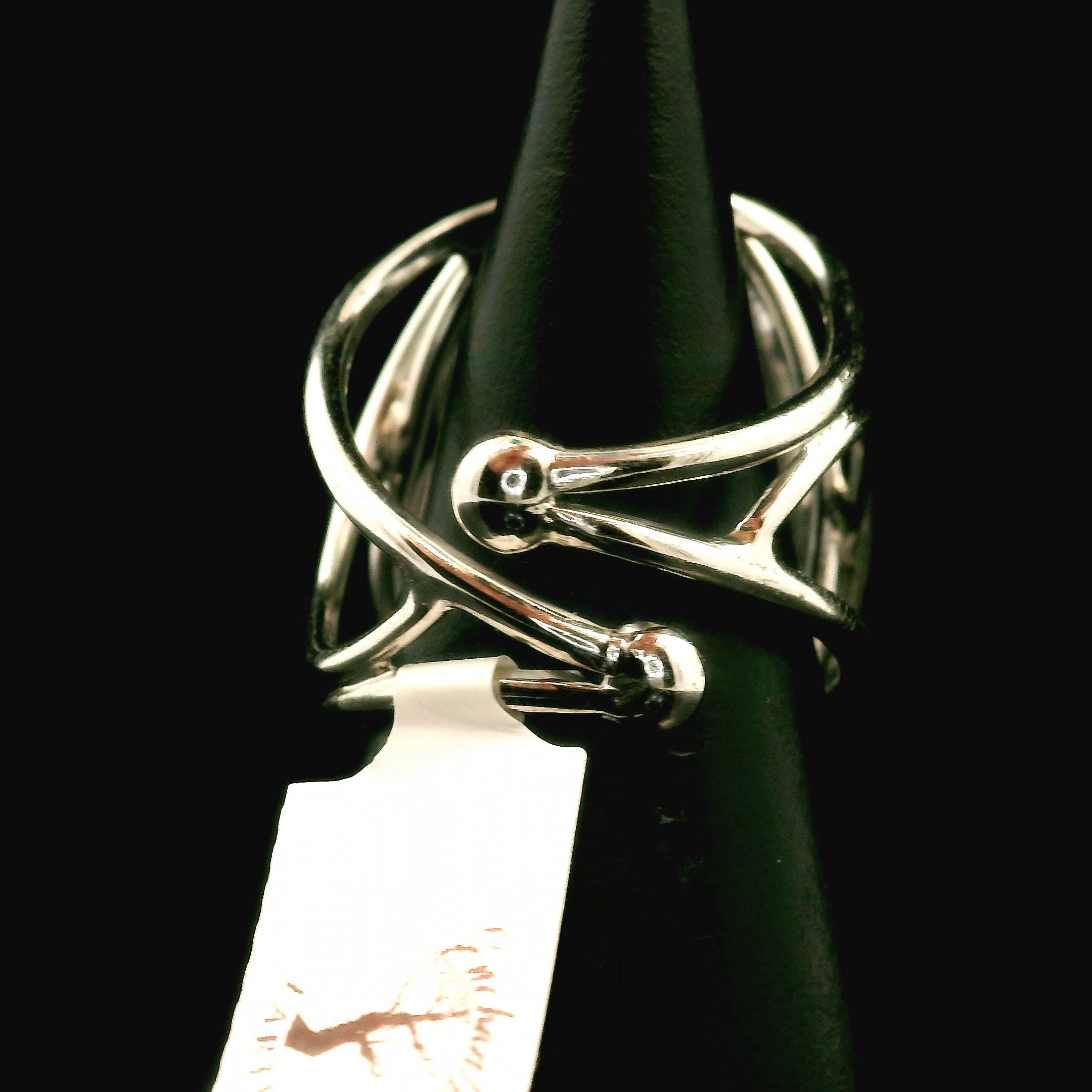 Blue Smoke Lemurian Quartz  Ninetails Cuff Ring .925 Silver for Ascension, Connection with Guides and Meditation