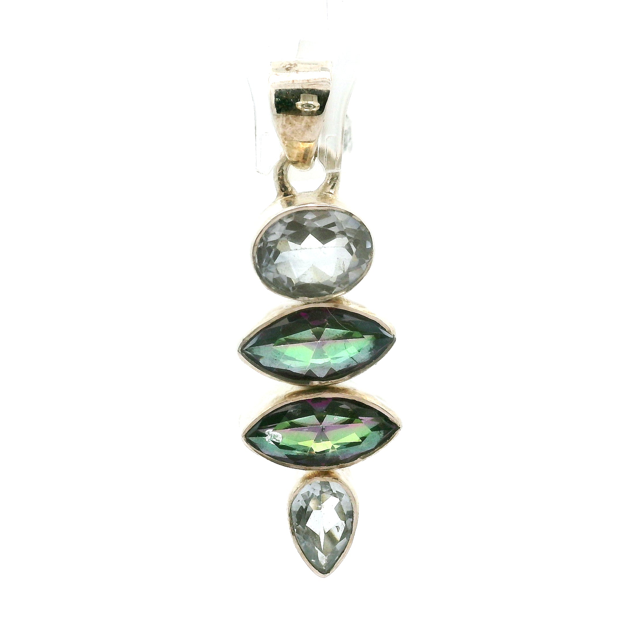 Mystic Topaz Multi-Stone Pendant .925 Silver for Overall Health & Healing of the Body
