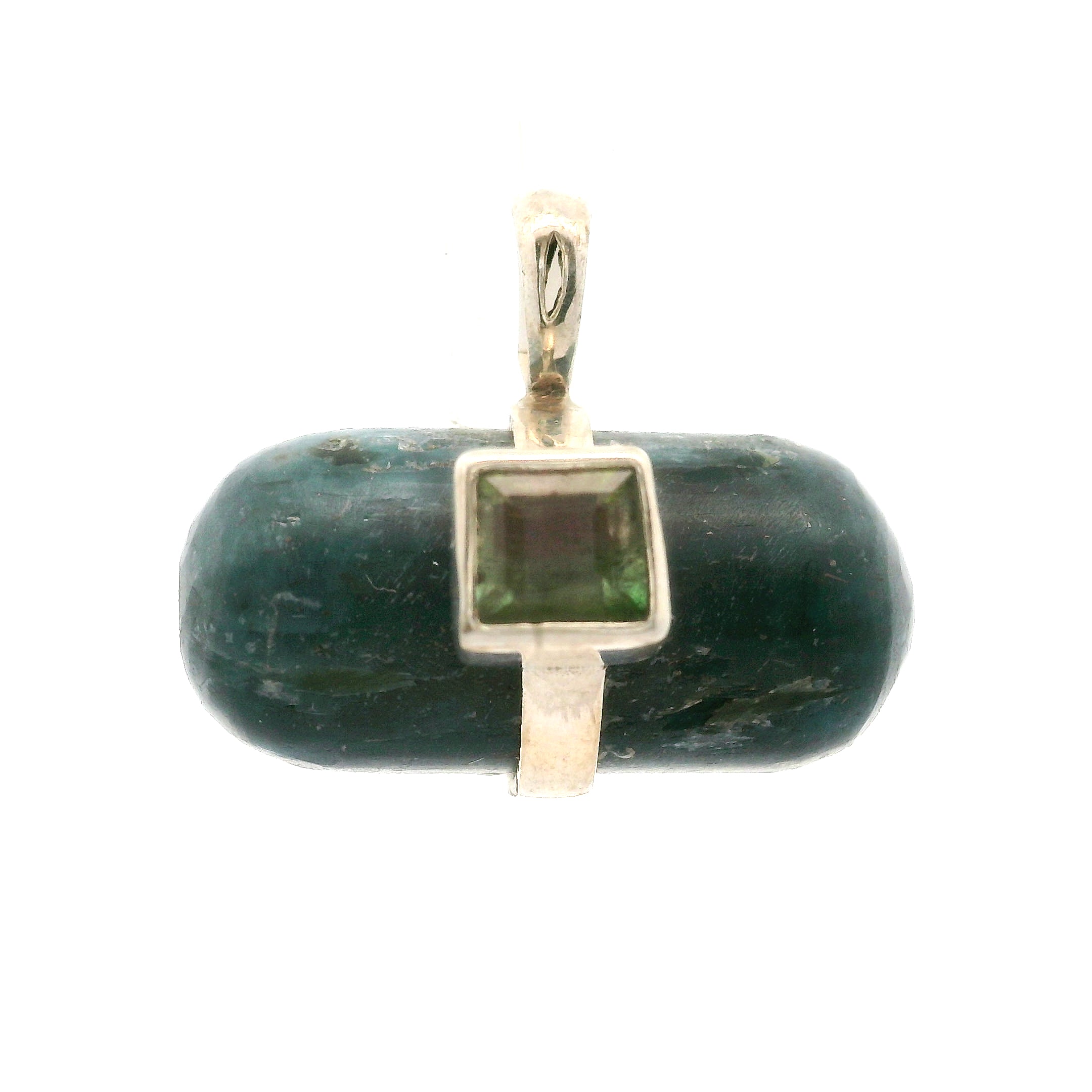 Blue Sapphire with Tourmaline Pendants .925 Sterling Silver for Passion, Personal Power and Energy