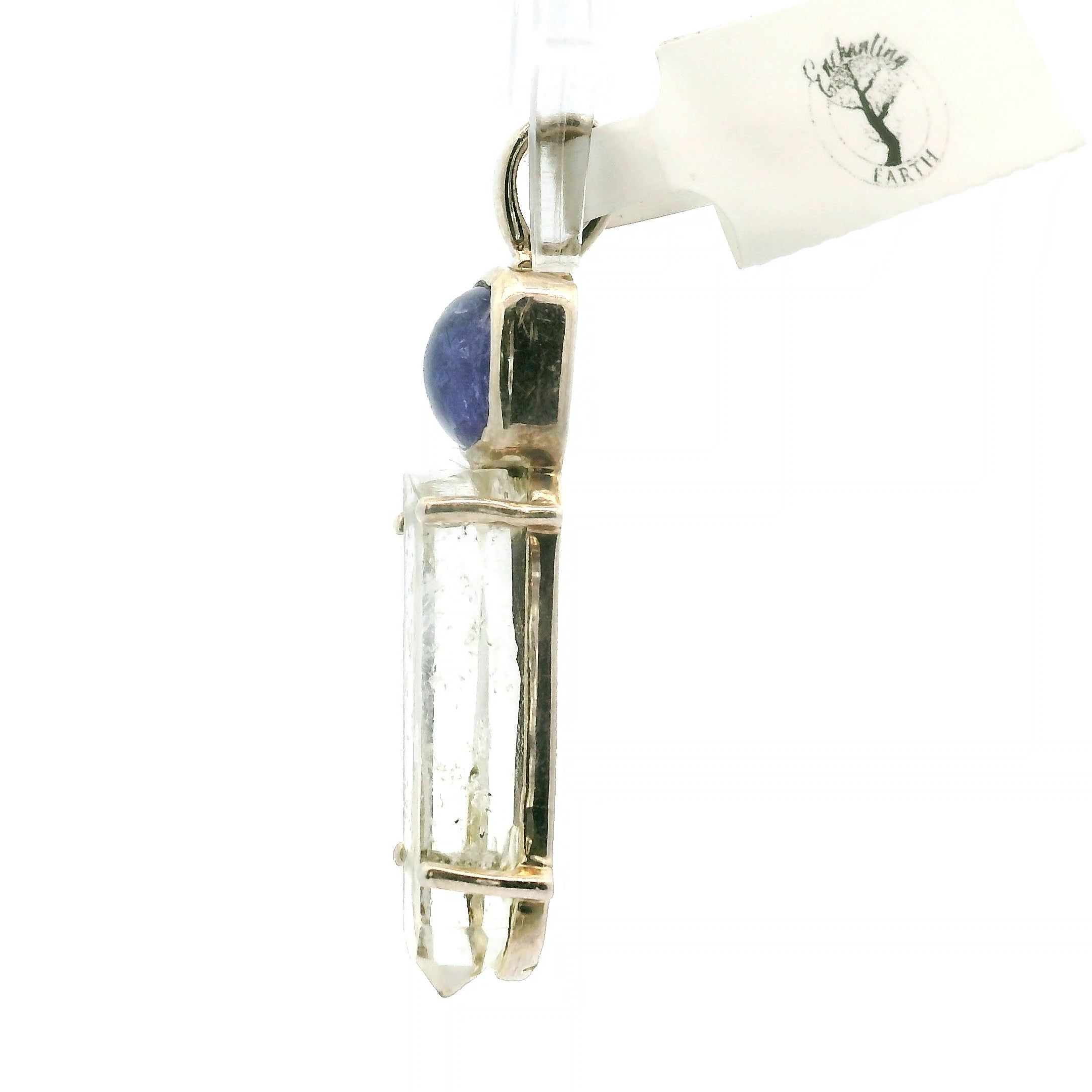 Tanzanite and Quartz Pendant .925 Silver for Elevating your Consciousness