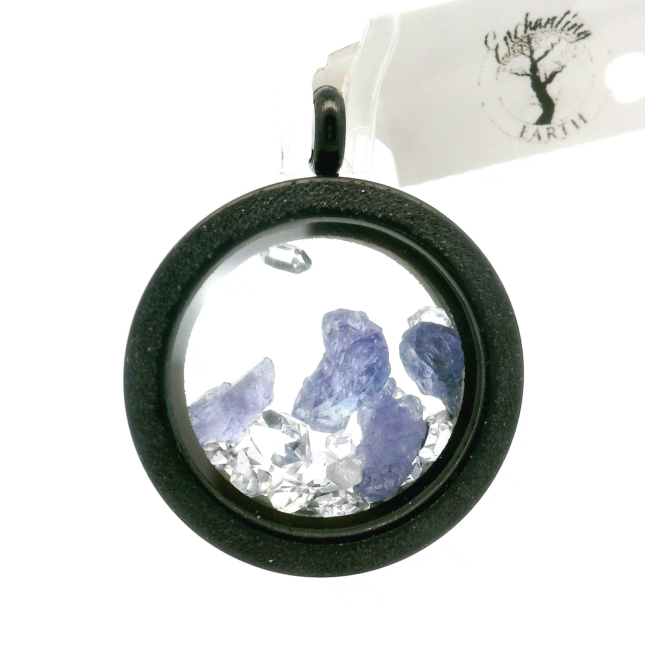 Tanzanite & Herkimer Locket Pendant for Spiritual Evolution