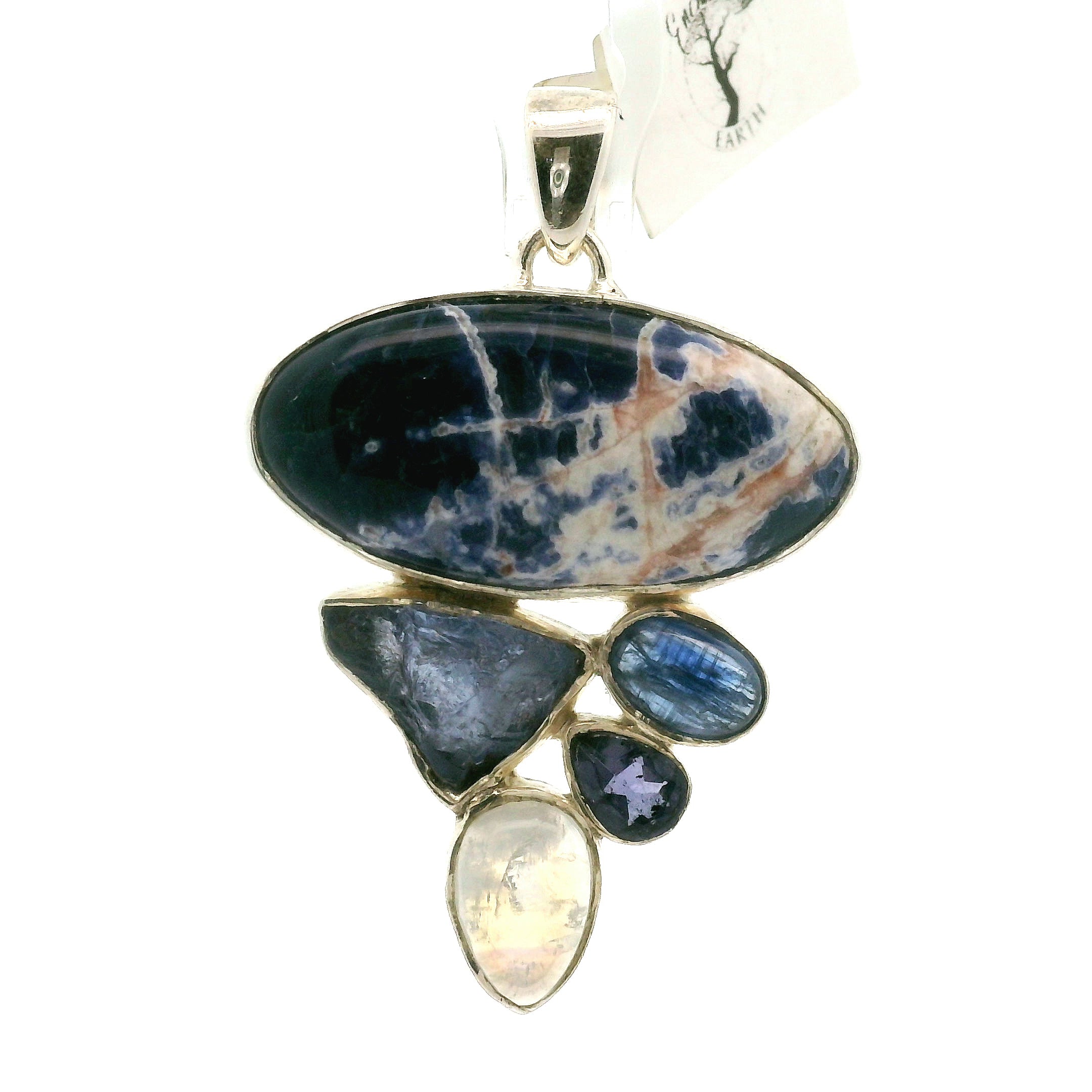 Sodalite Multi-Stone Pendant .925 Silver for Dream Recall and Relaxation