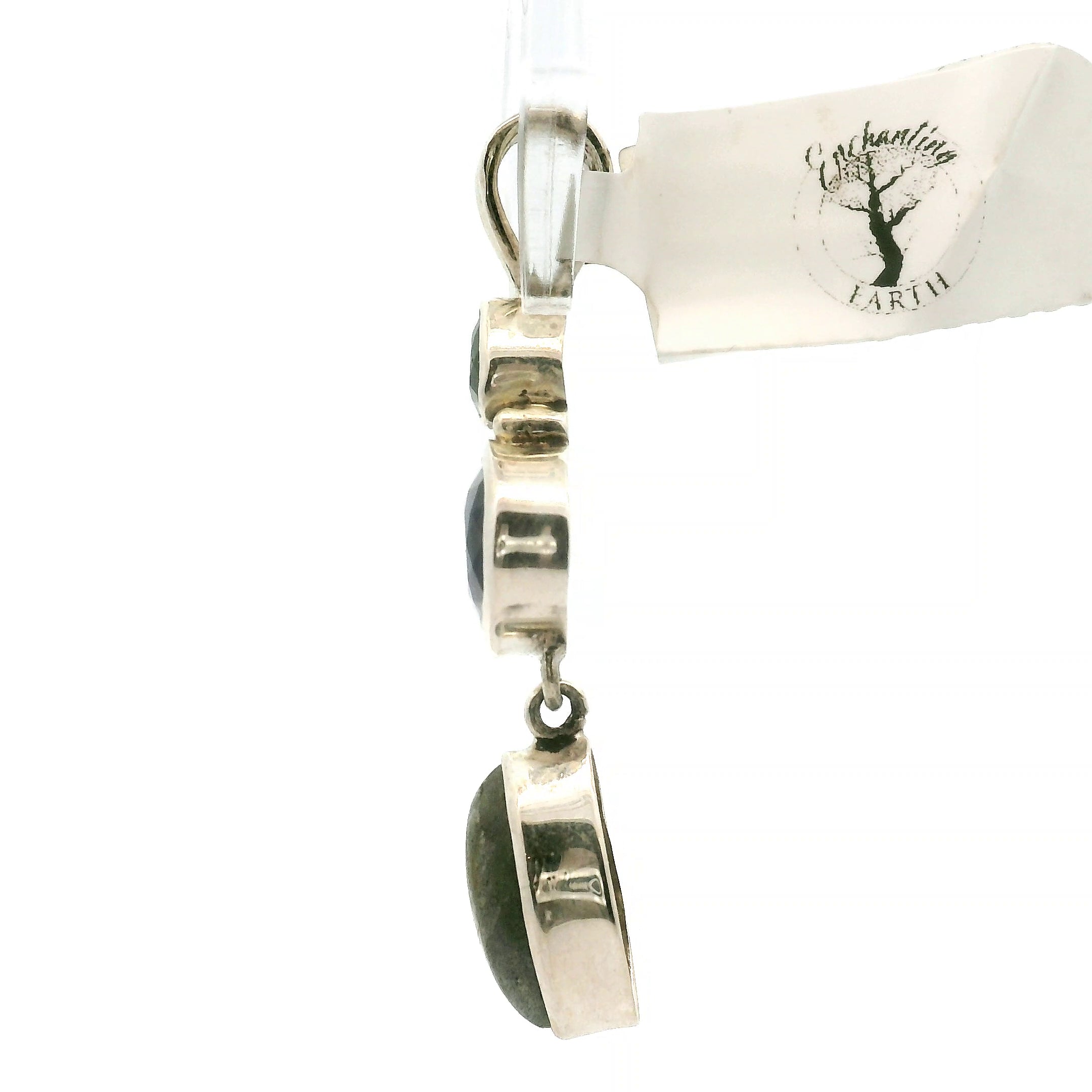 Iolite, Labradorite and Chrome Diopside Pendant .925 Silver for Transformation and Boosting your Life Force Energy