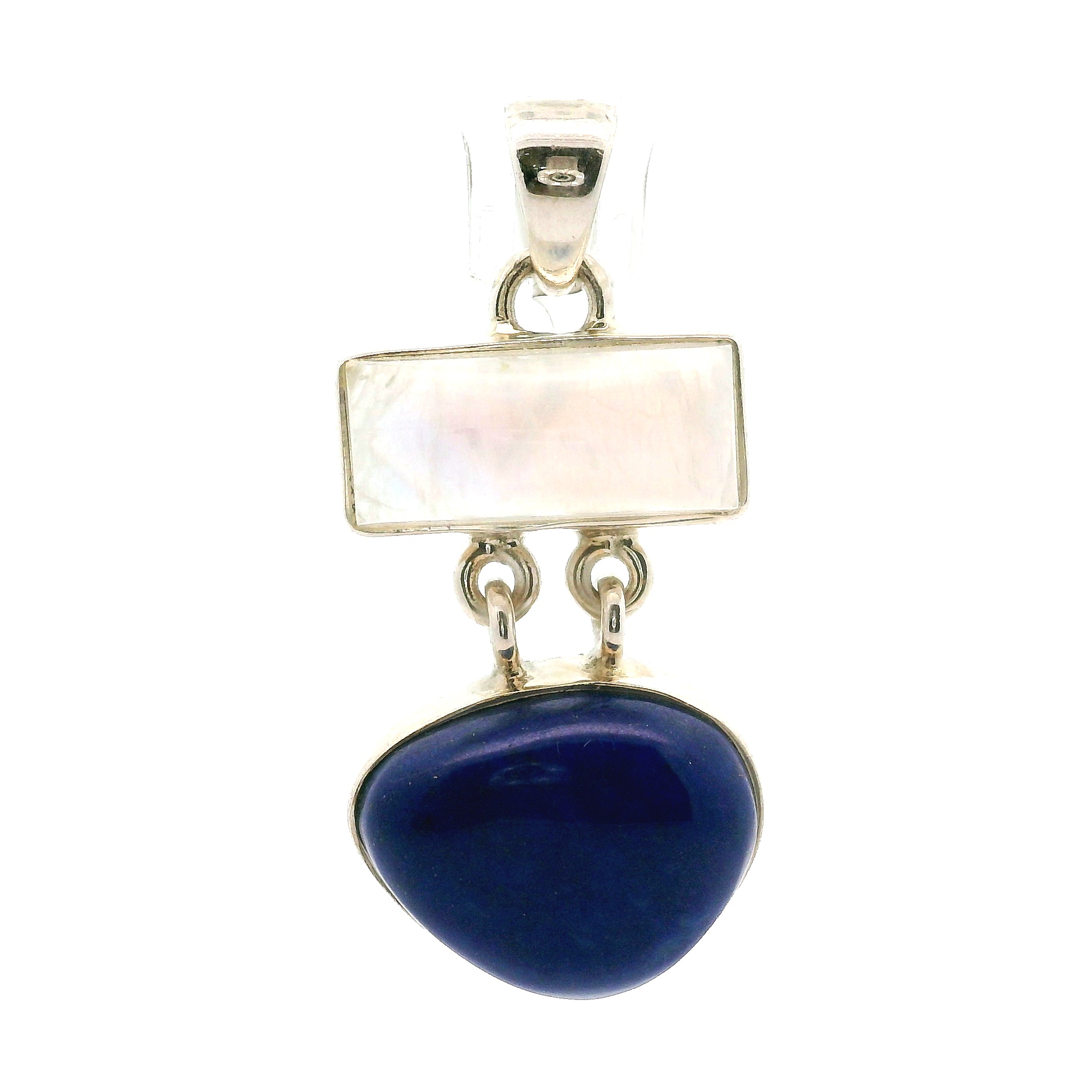 Lapis Lazuli Multi-Stone Pendant .925 Silver for Power & Confidence
