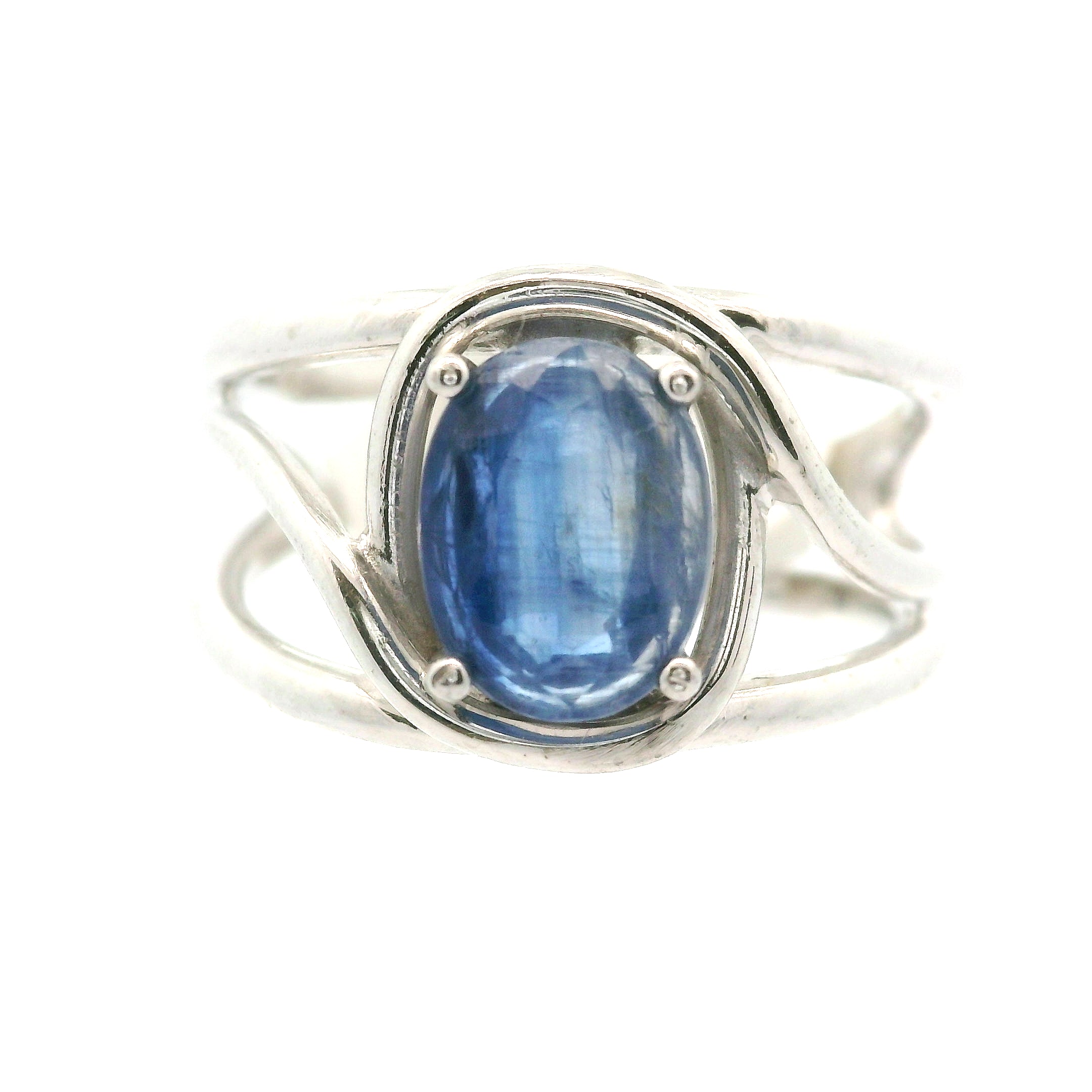 Kyanite Cuff Ring .925 Silver for Energetic Clearing and Purification