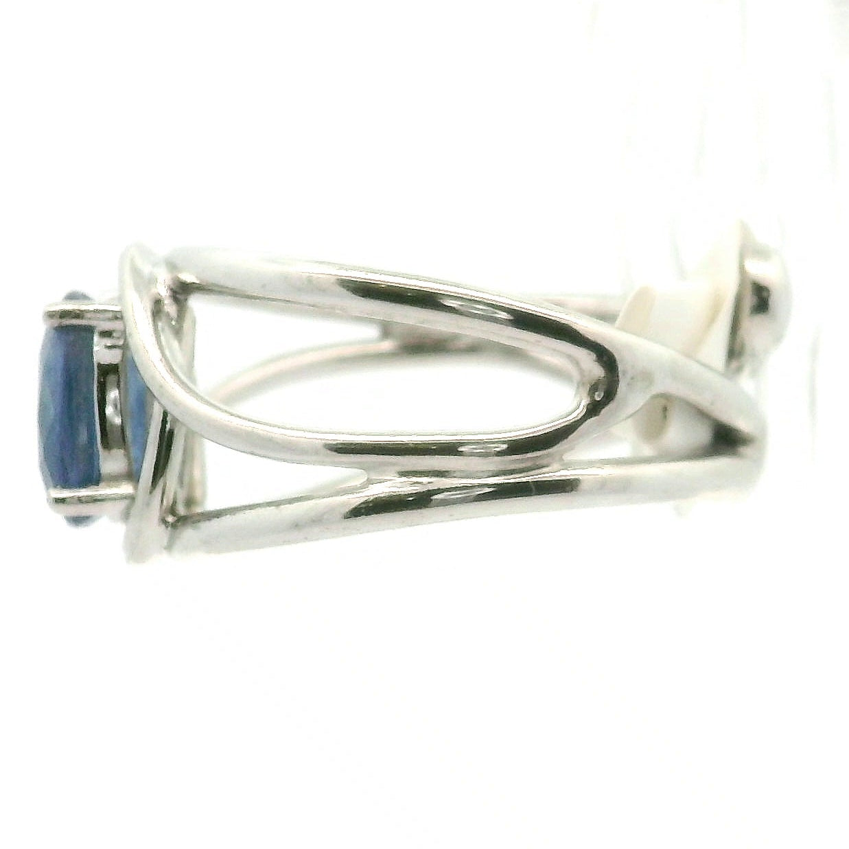 Kyanite Cuff Ring .925 Silver for Energetic Clearing and Purification