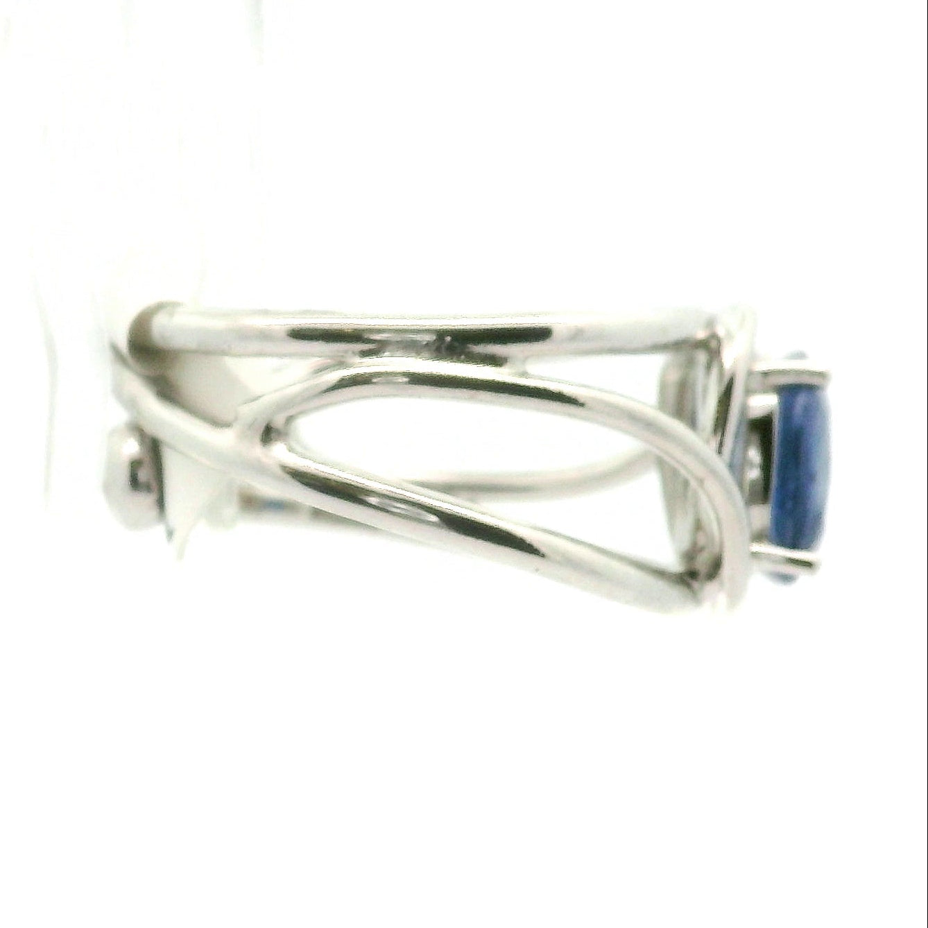 Kyanite Cuff Ring .925 Silver for Energetic Clearing and Purification