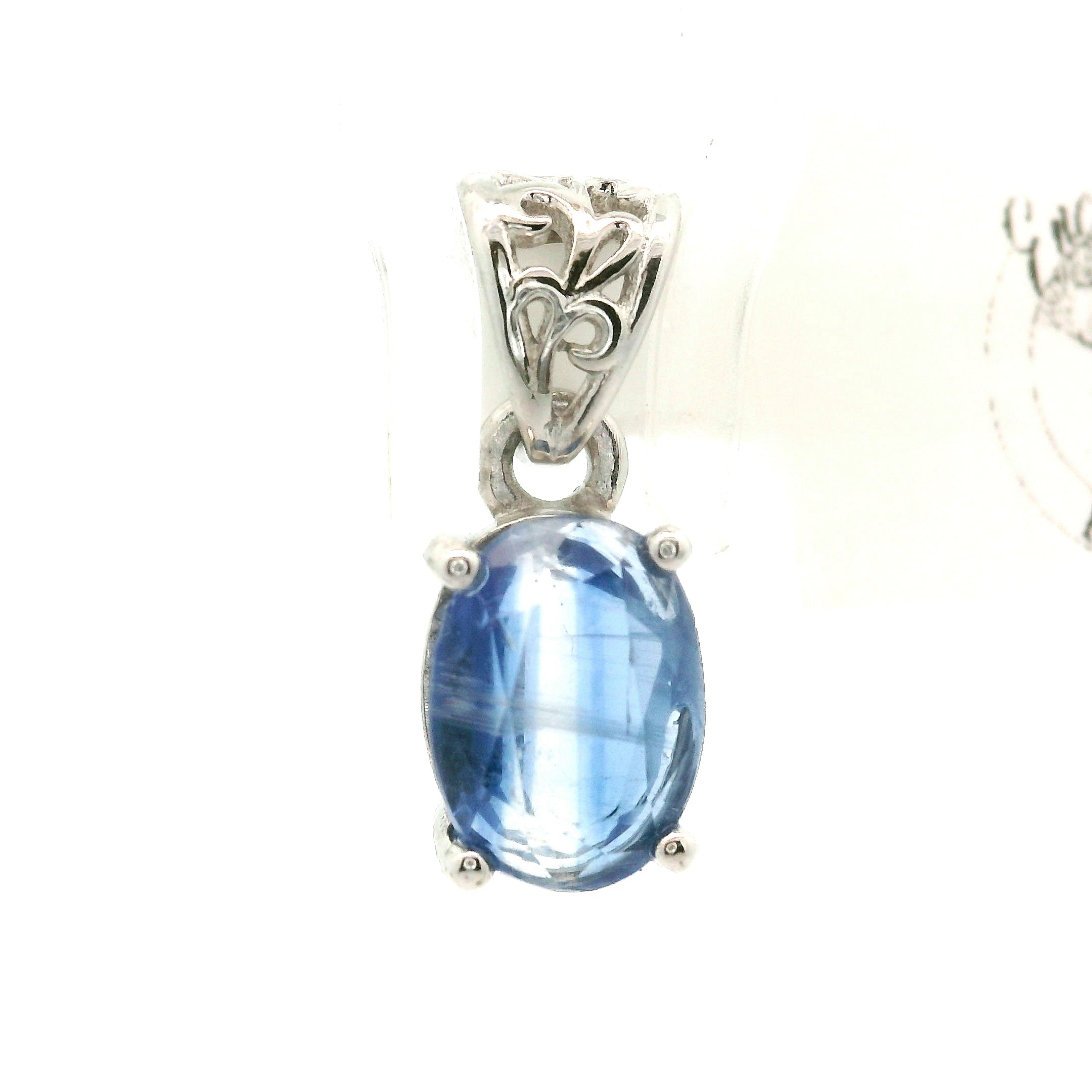 Blue Kyanite Faceted Pendant .925 Silver for Healing Work, High Intuition and Releasing Addiction