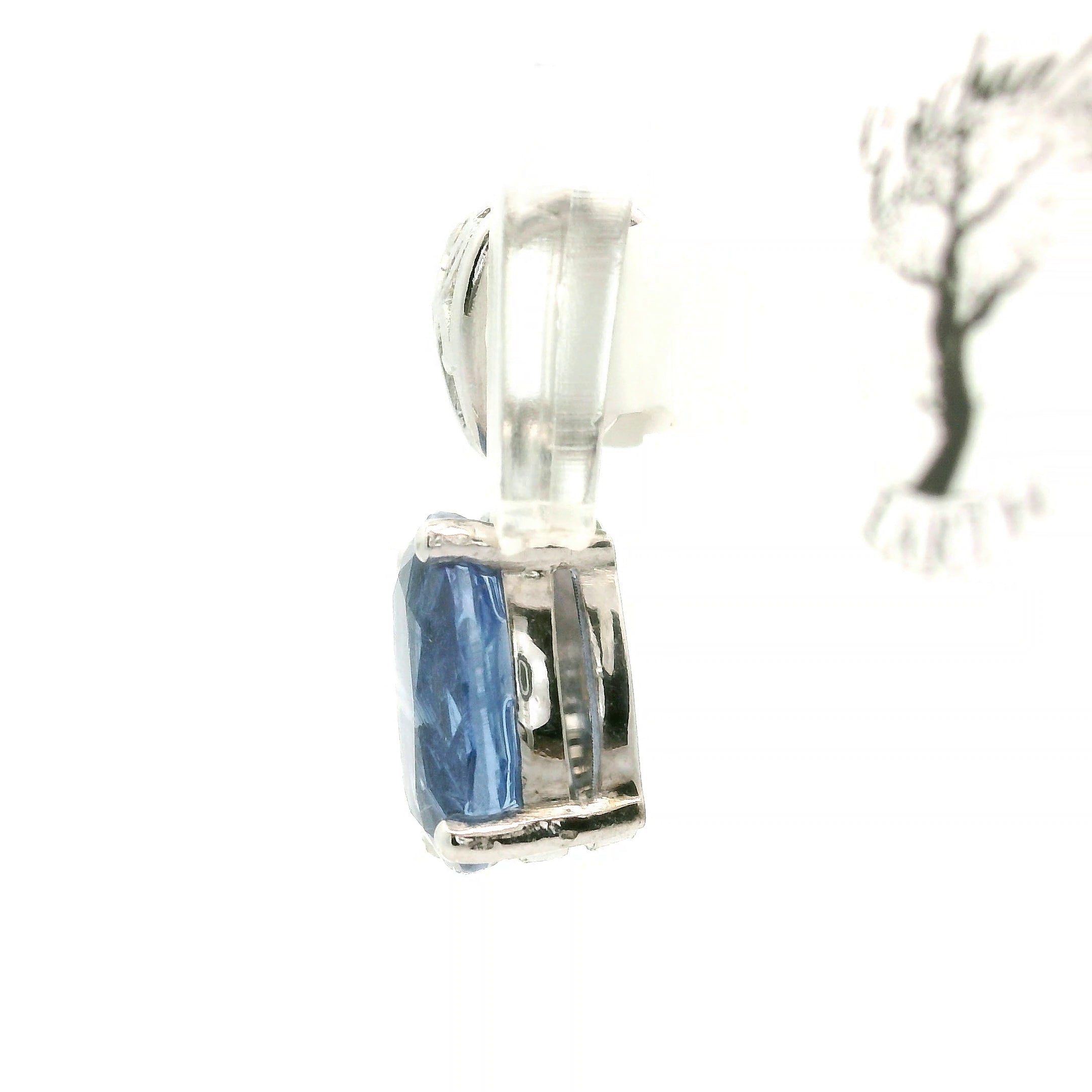 Blue Kyanite Faceted Pendant .925 Silver for Healing Work, High Intuition and Releasing Addiction