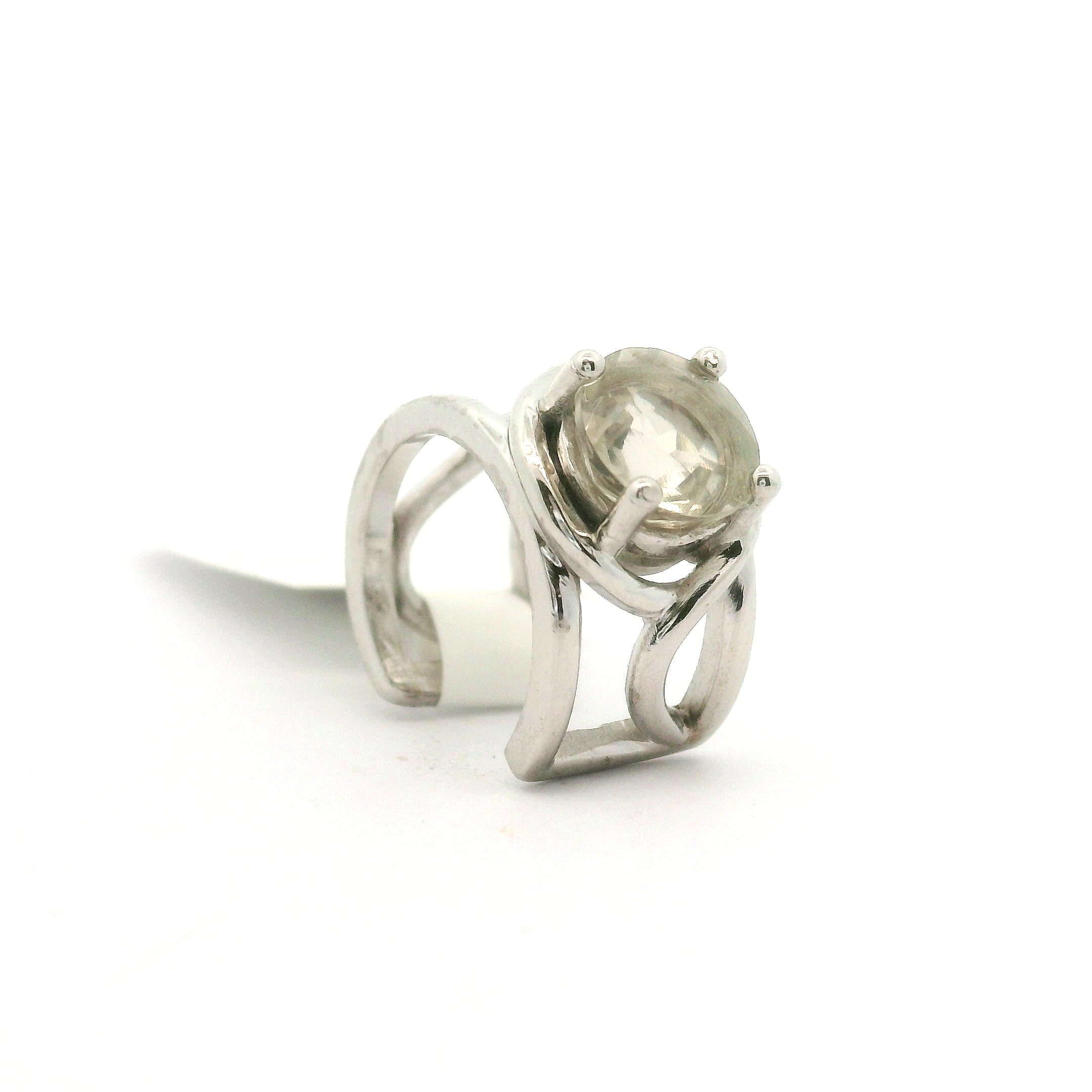 Libyan Desert Glass Enchanting Gemstone Ear Cuff .925 Silver for Enlightenment, Inner Peace & Spiritual Transformation
