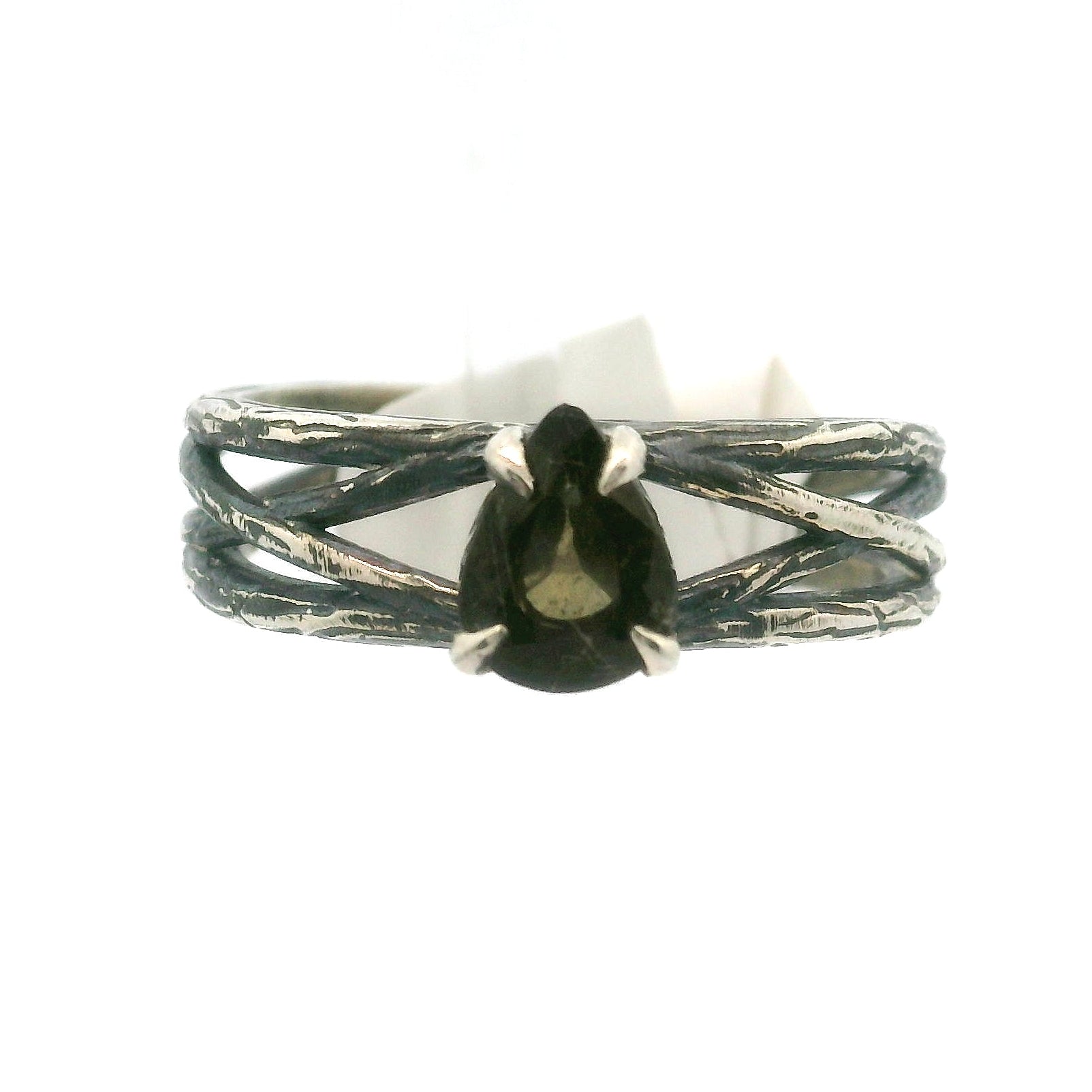 Bad Witch Andalusite Cuff Ring 925 Silver for Divine Connection, Harmony & Spiritual Awareness