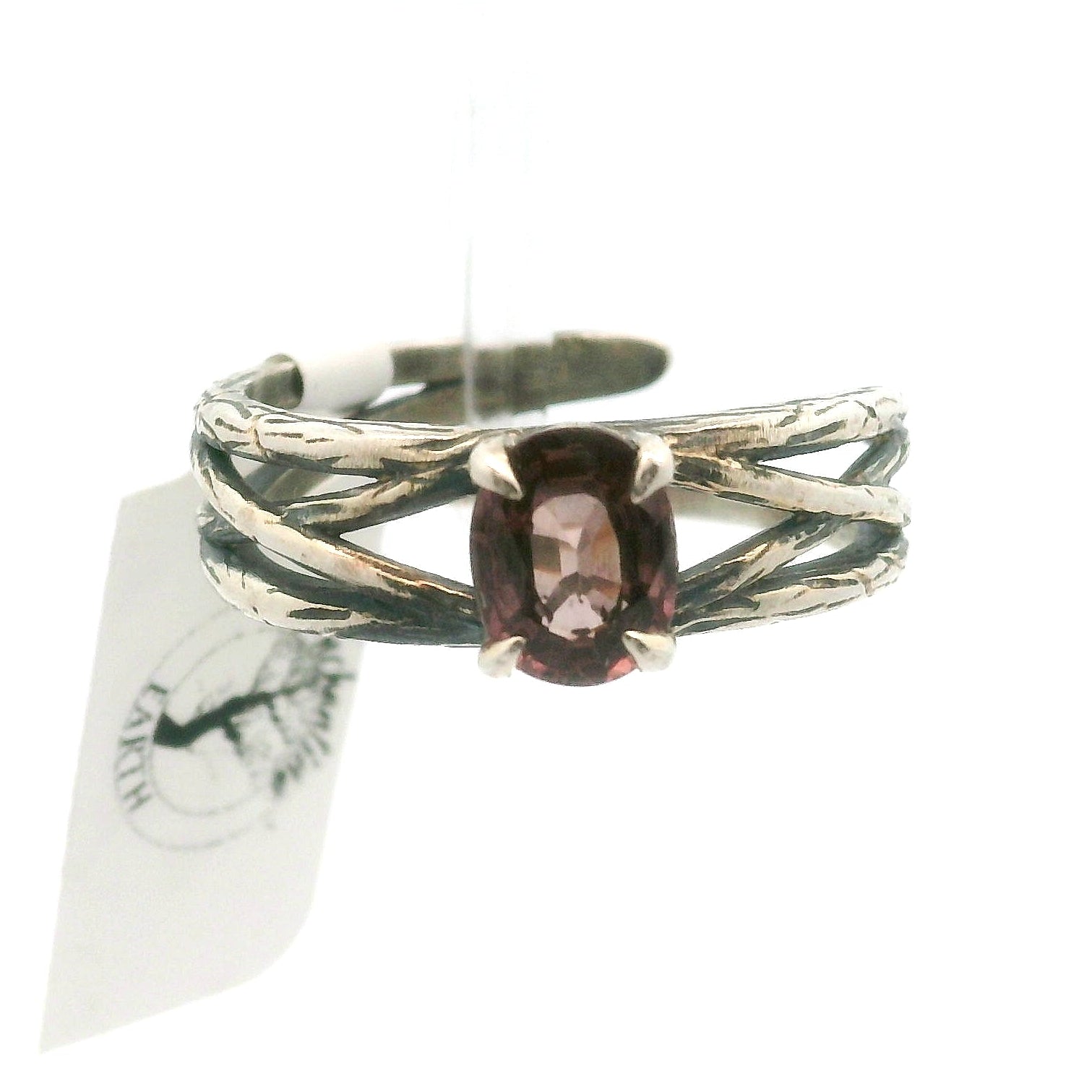 Bad Witch Andalusite Cuff Ring 925 Silver for Divine Connection, Harmony & Spiritual Awareness