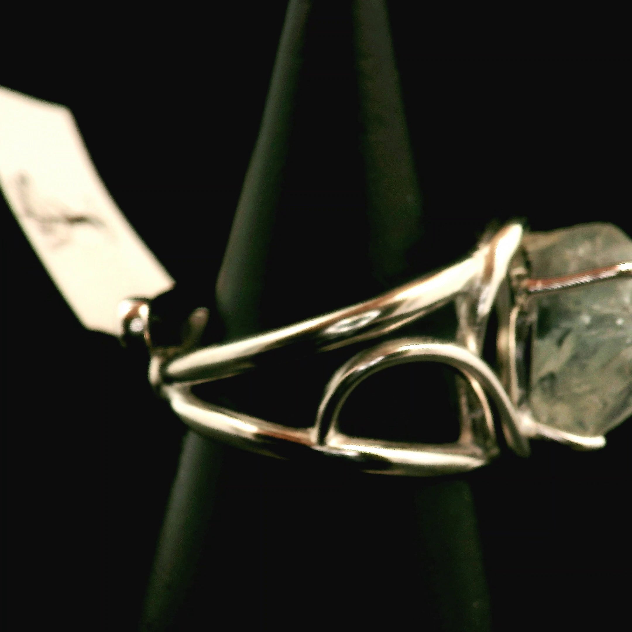 Ukrainian Blue Topaz Cuff Ring .925 Silver for Higher Levels of Awareness, Peaceful Communication and Clarity