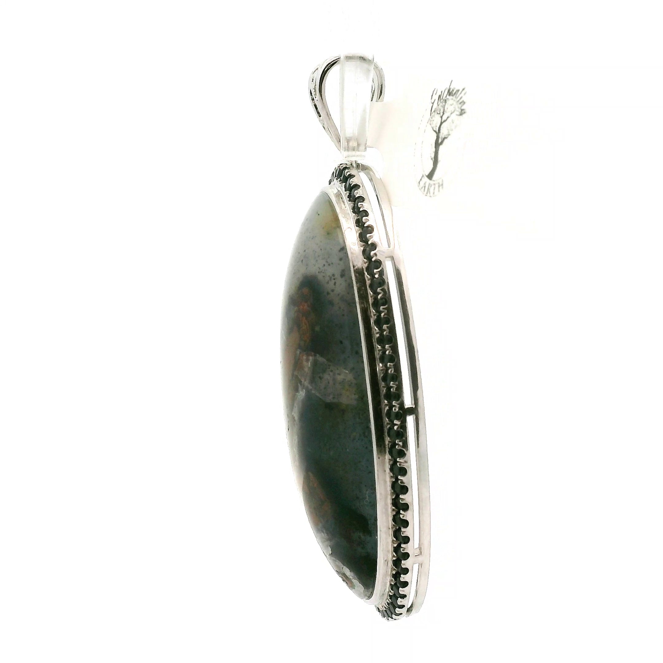 Gem Silica with Copper and Pavé Pendant .925 Silver for Empowerment, Harmony and Truth