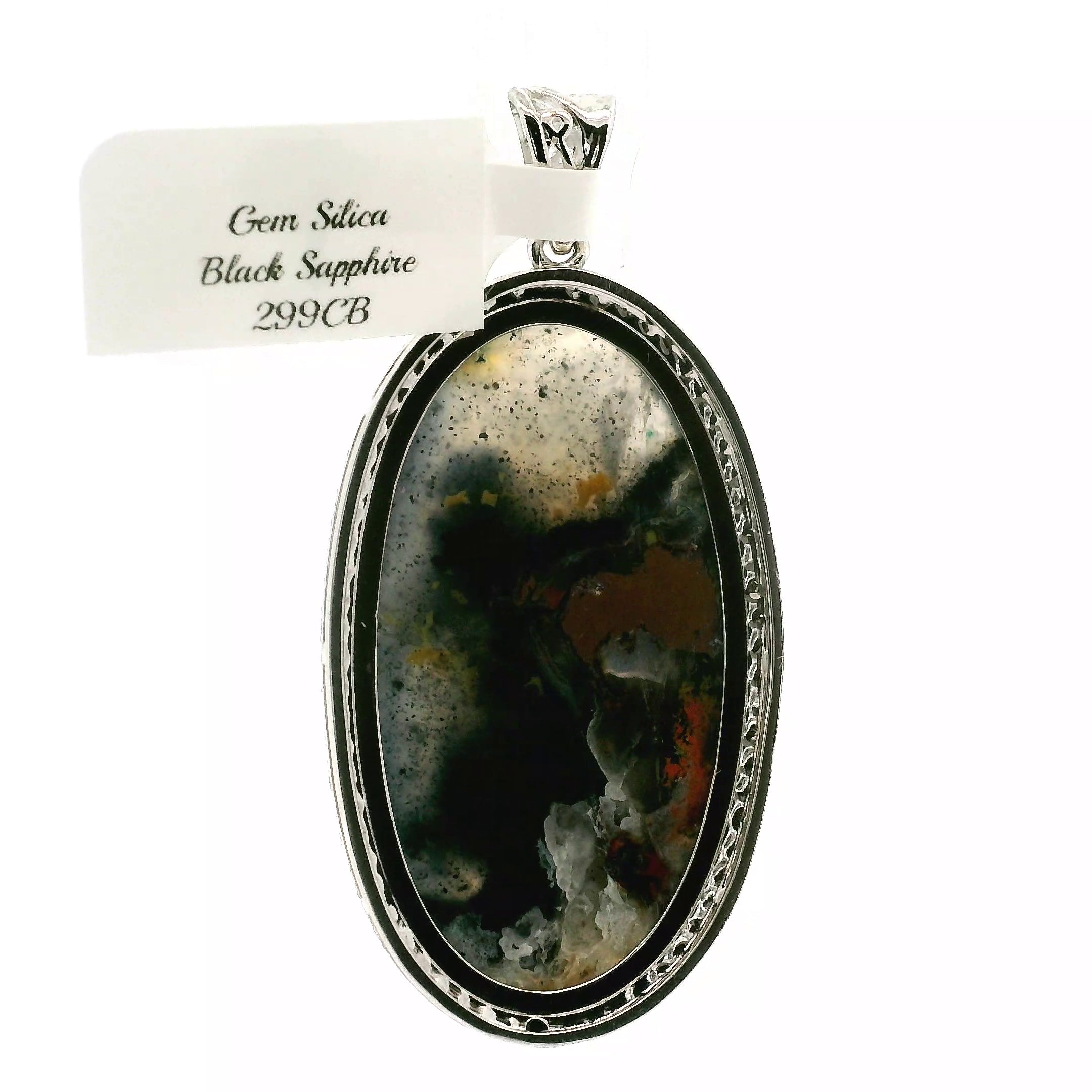 Gem Silica with Copper and Pavé Pendant .925 Silver for Empowerment, Harmony and Truth