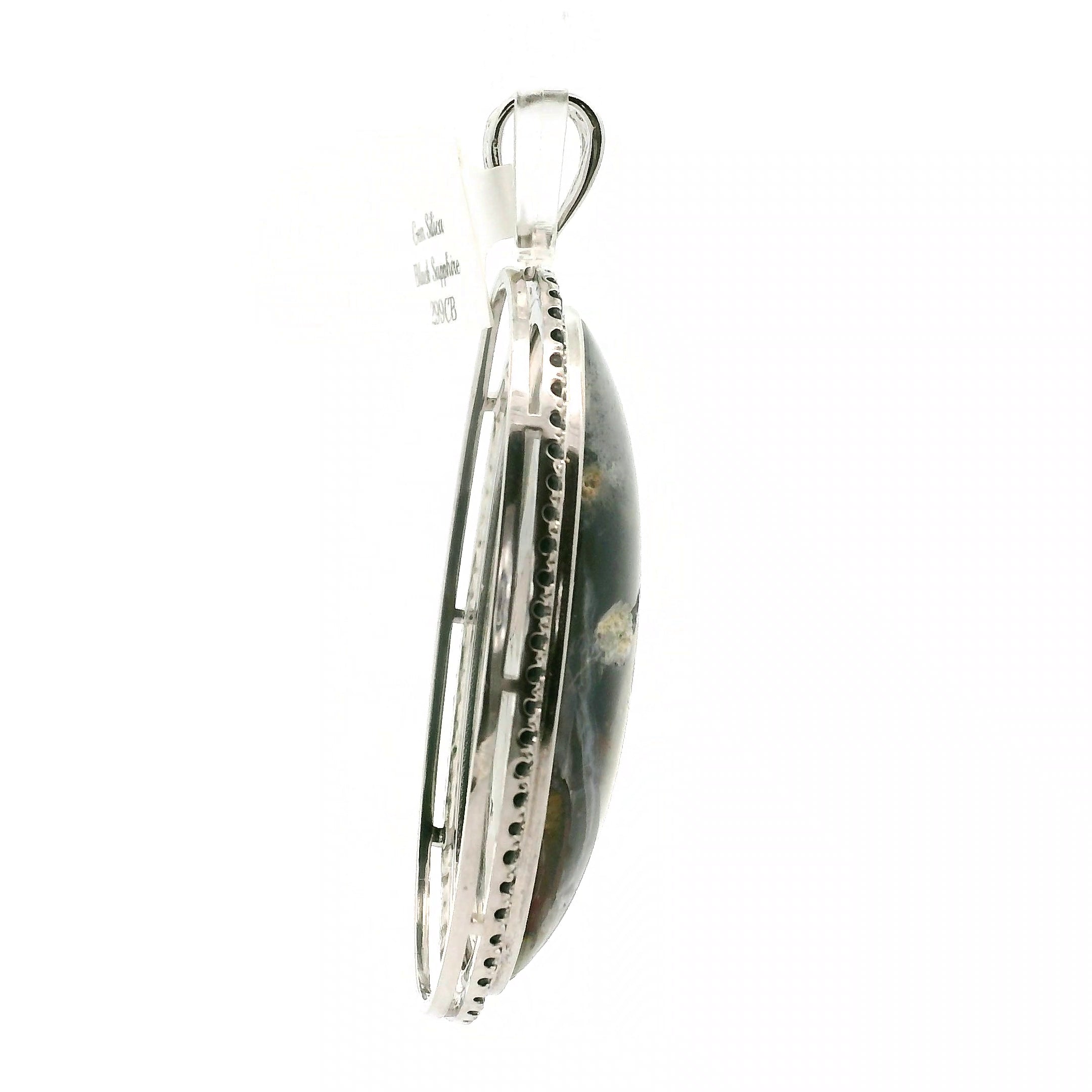 Gem Silica with Copper and Pavé Pendant .925 Silver for Empowerment, Harmony and Truth