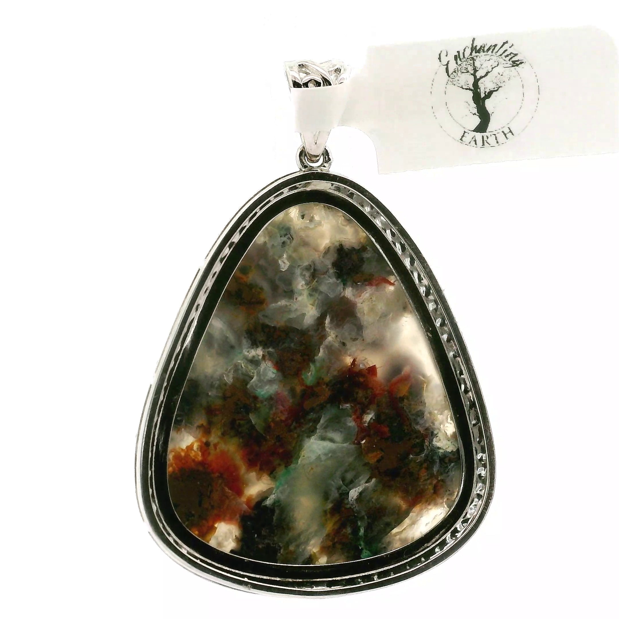 Gem Silica with Copper and Pavé Pendant .925 Silver for Empowerment, Harmony and Truth