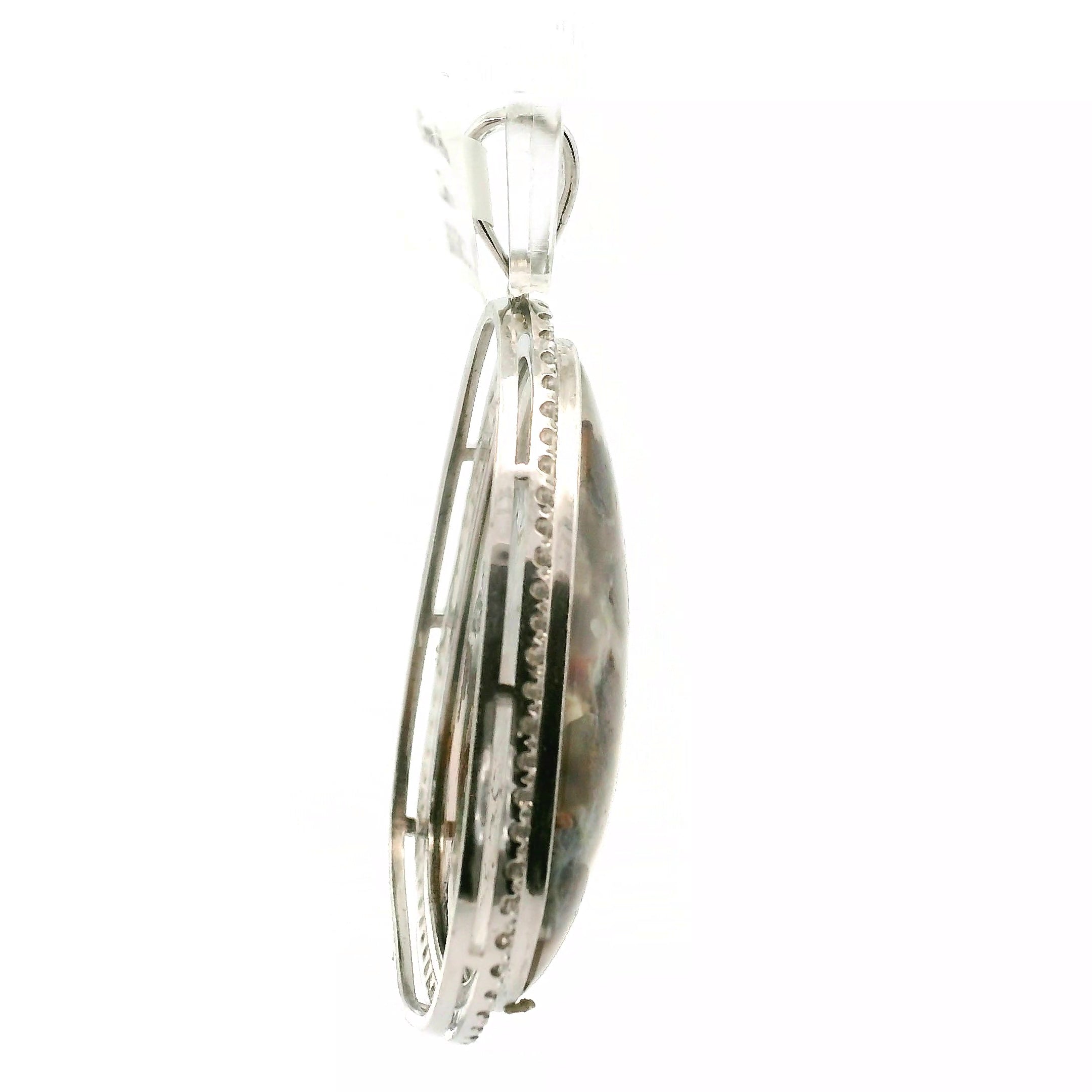 Gem Silica with Copper and Pavé Pendant .925 Silver for Empowerment, Harmony and Truth