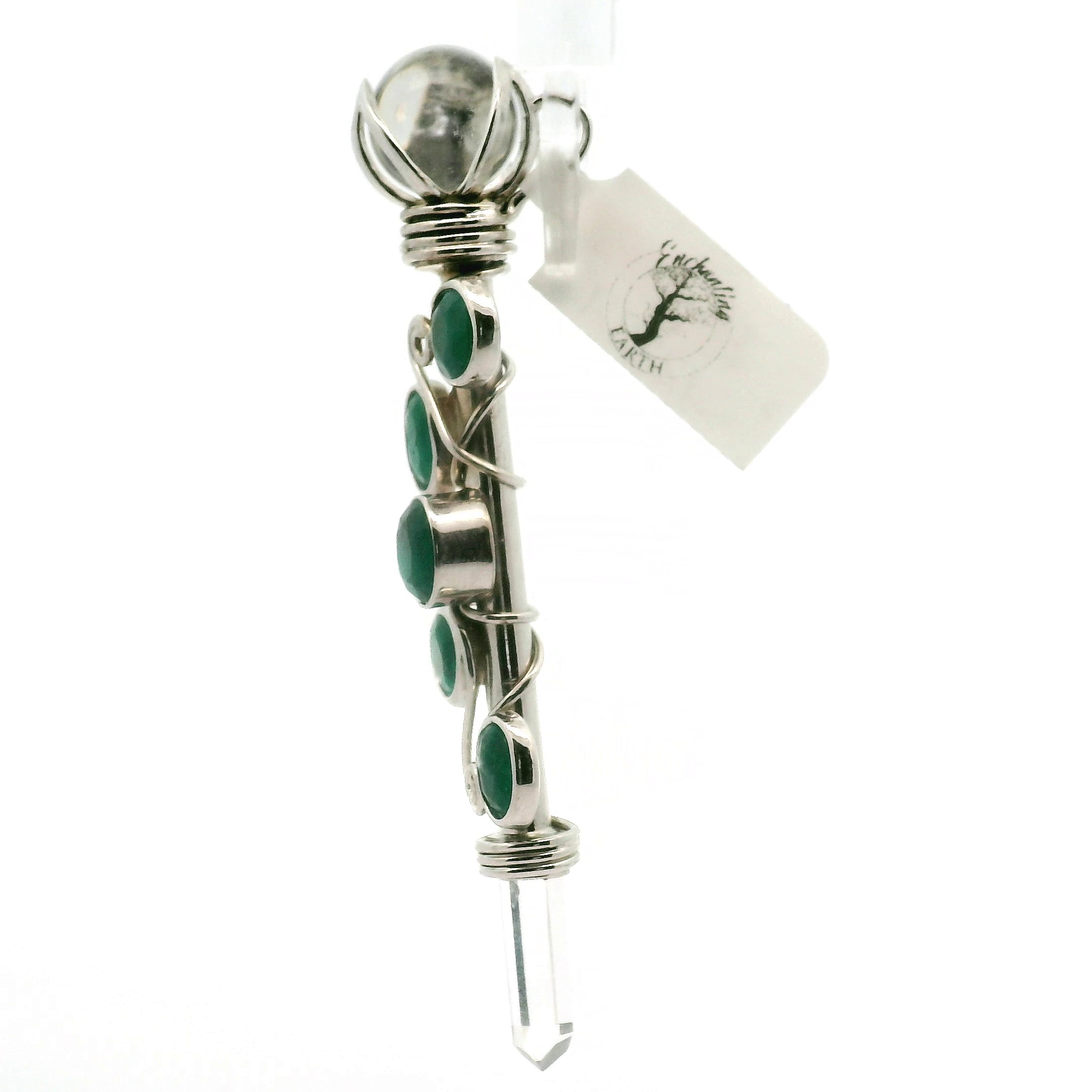 Dioptase Wandlet .925 Silver for New Beginnings, Protection and Manifestation